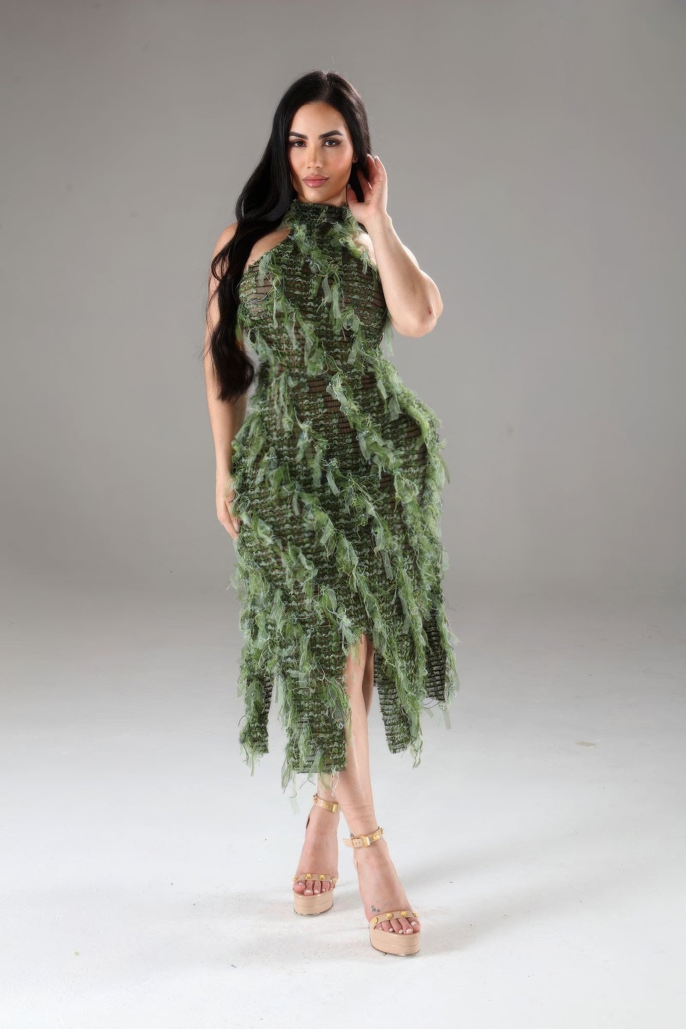 Halter Ruffled Dress - ThingsWeUseAndLove 