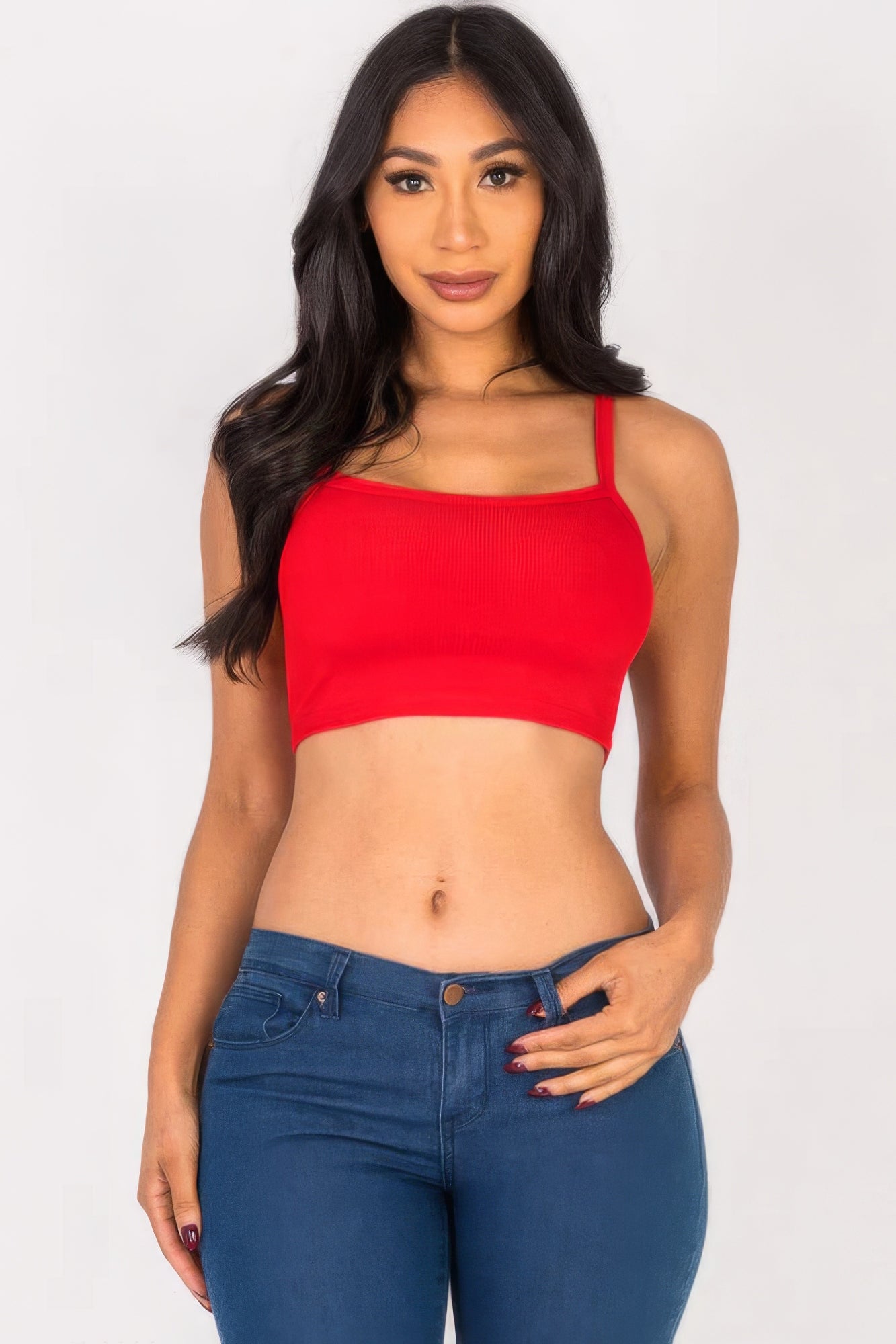 Ribbed Knit Cami Crop Top - ThingsWeUseAndLove 