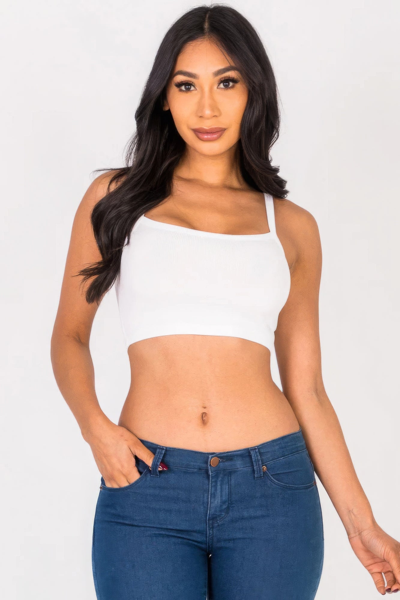 Ribbed Knit Cami Crop Top - ThingsWeUseAndLove 