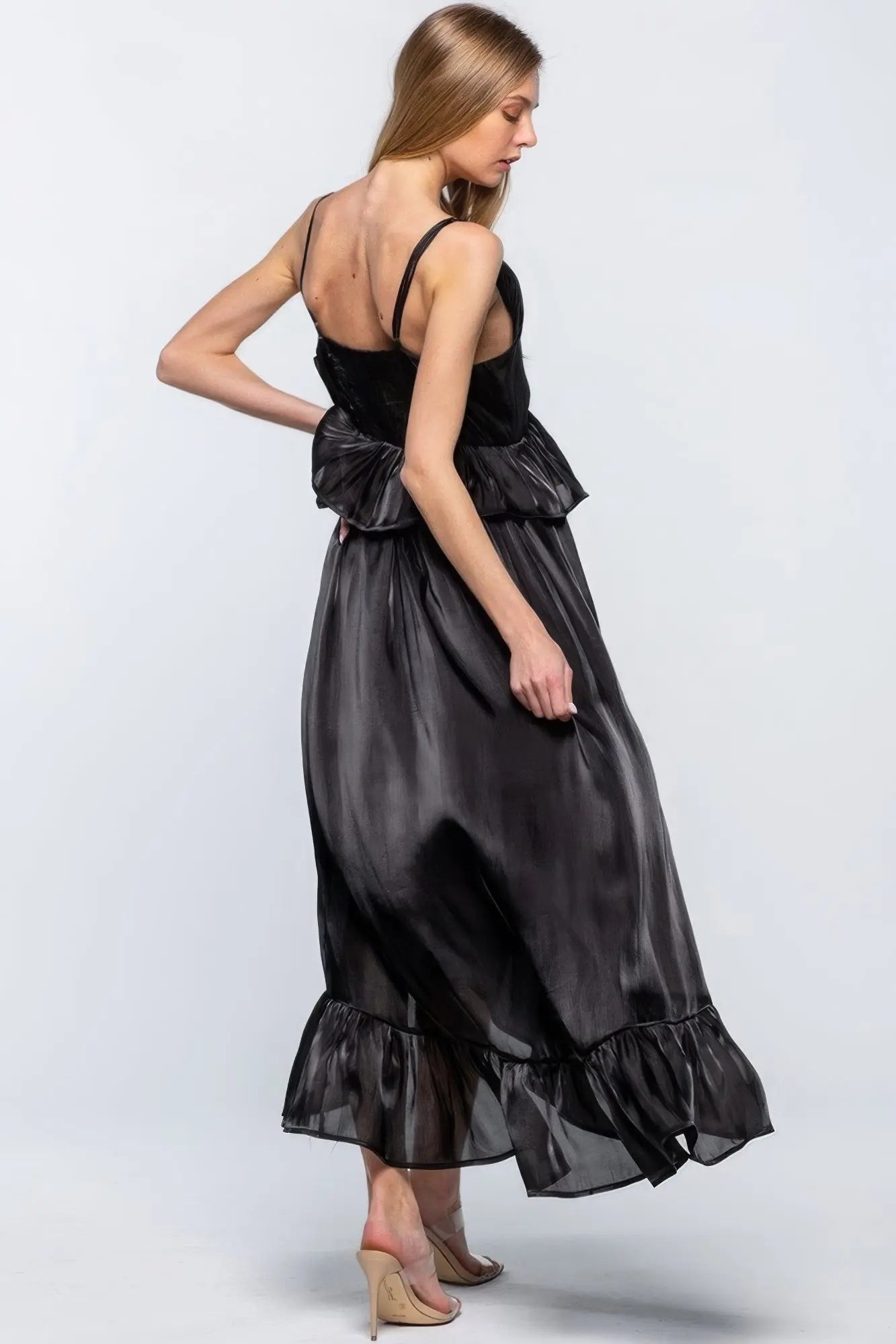 Shimmering Dress With Ruffles - ThingsWeUseAndLove 