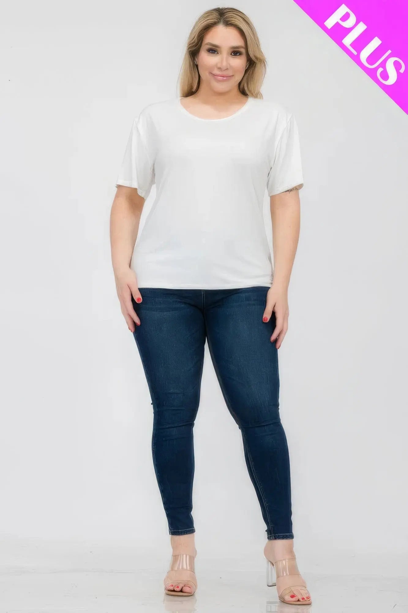 Plus Size Basic Short Sleeve T-shirt - ThingsWeUseAndLove 