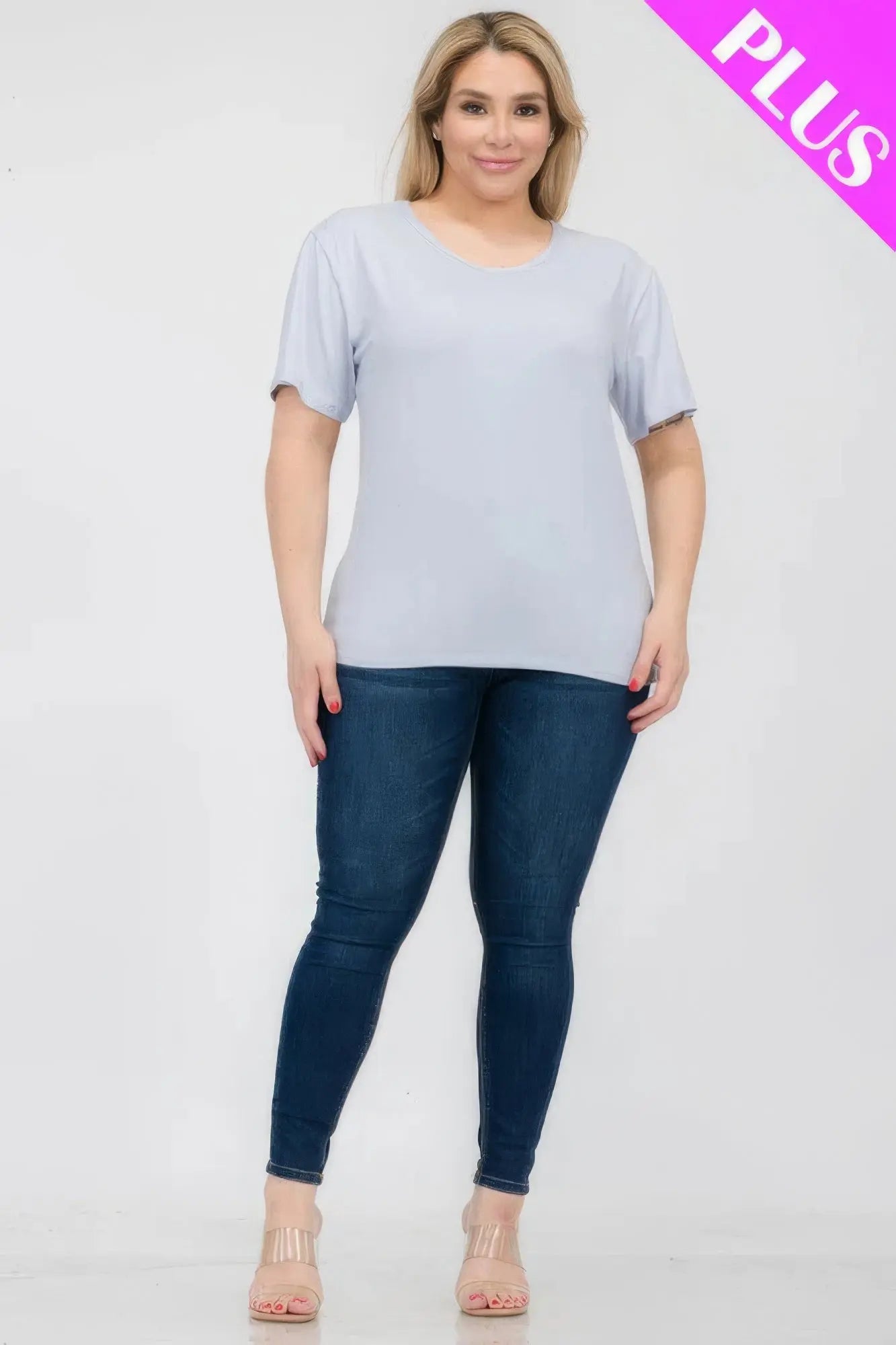 Plus Size Basic Short Sleeve T-shirt - ThingsWeUseAndLove 