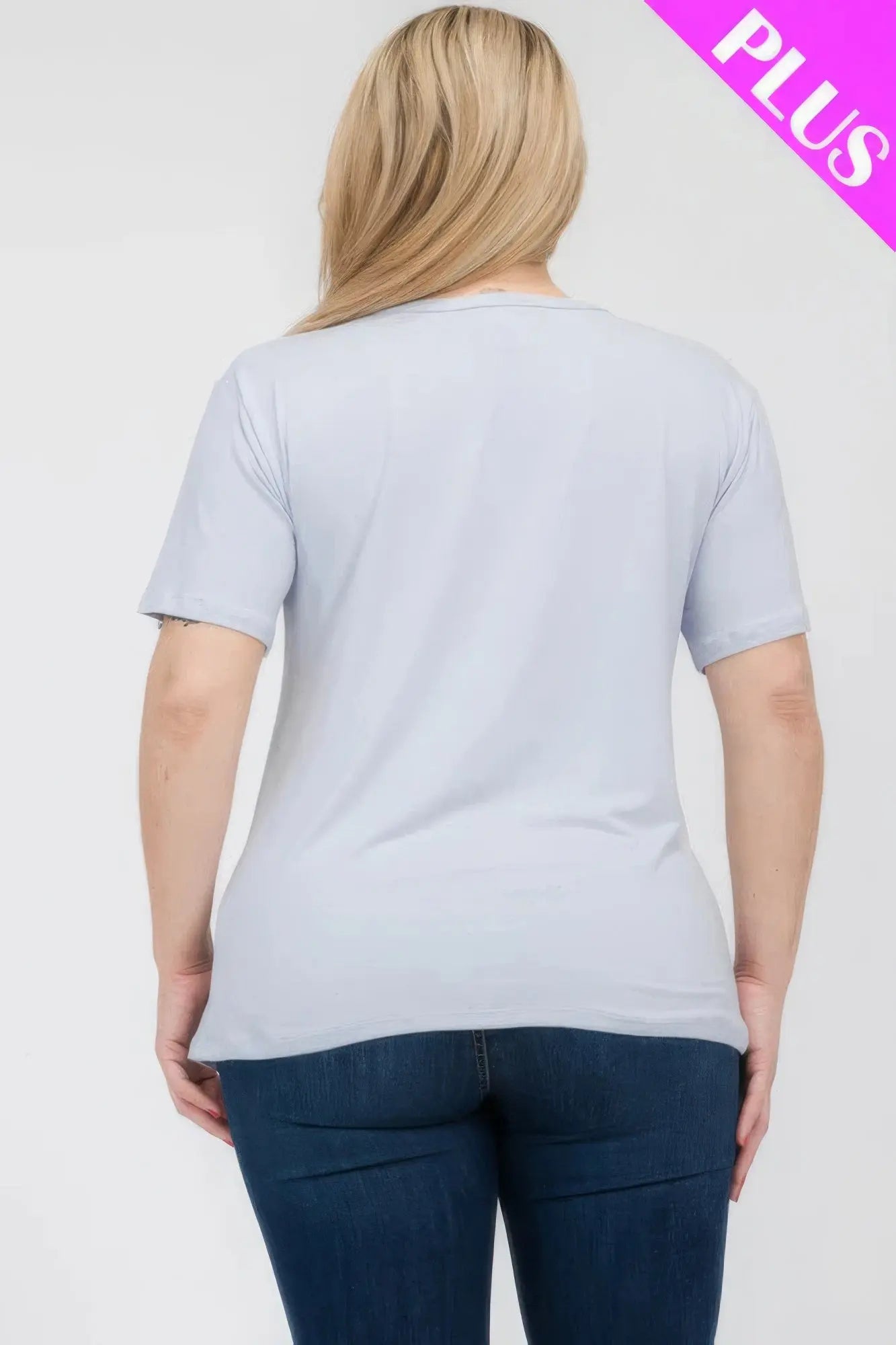 Plus Size Basic Short Sleeve T-shirt - ThingsWeUseAndLove 