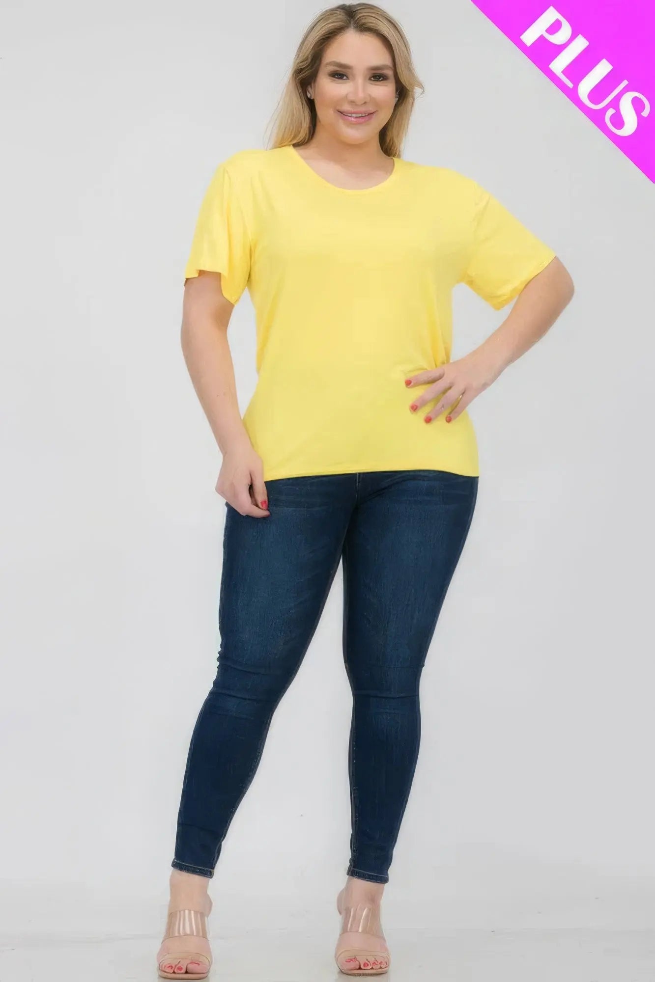 Plus Size Basic Short Sleeve T-shirt - ThingsWeUseAndLove 