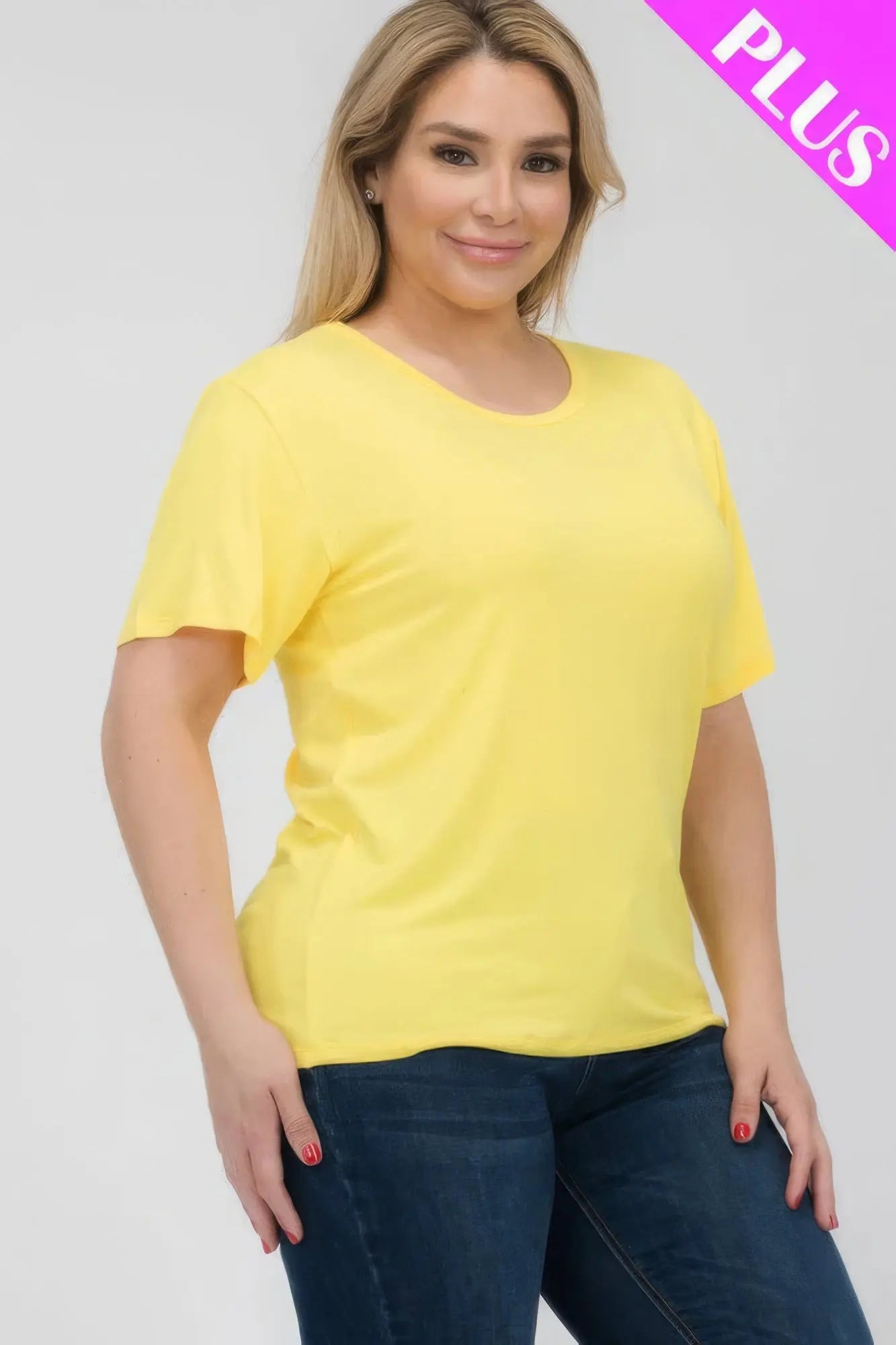 Plus Size Basic Short Sleeve T-shirt - ThingsWeUseAndLove 