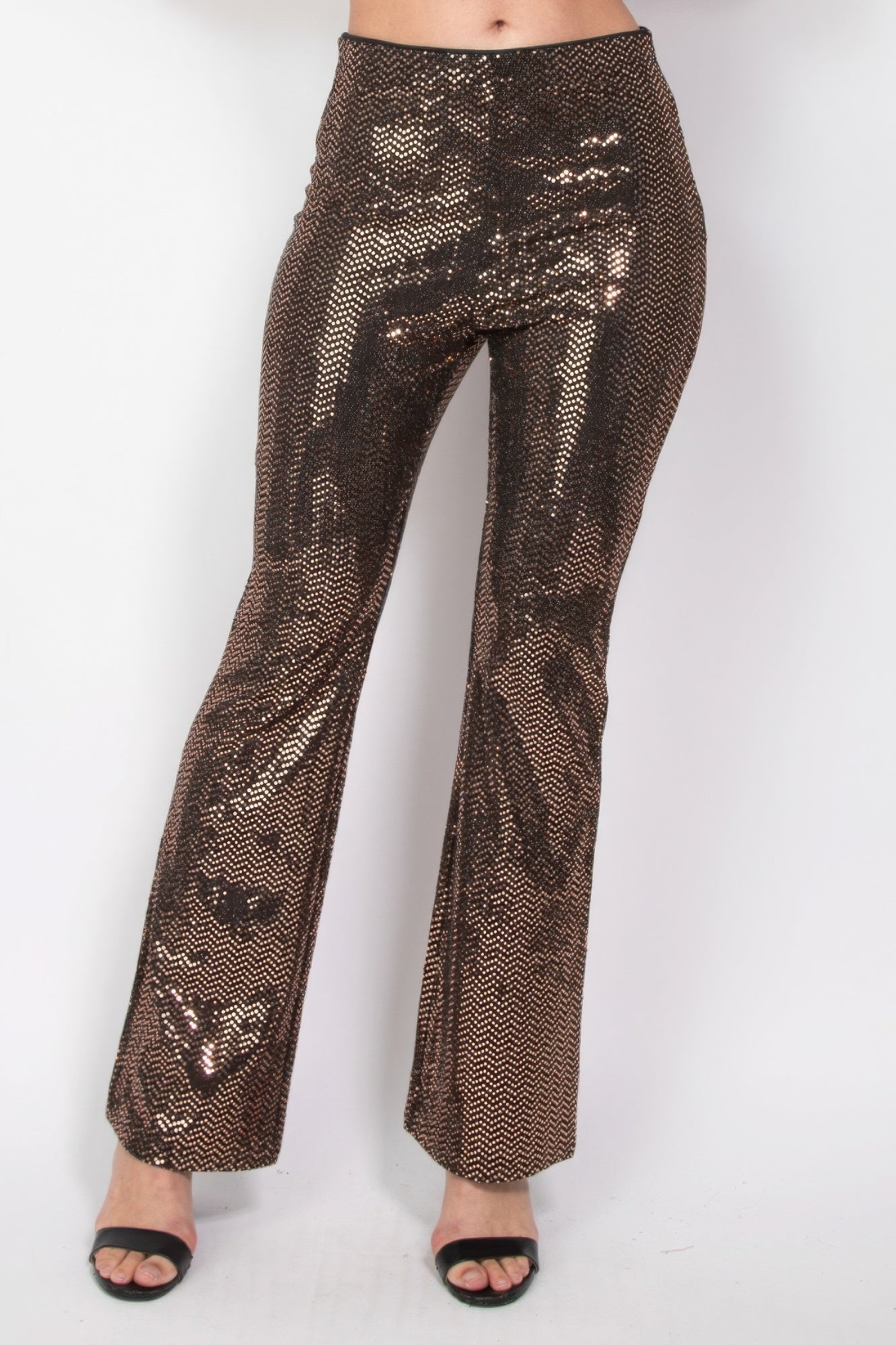 Sequined Fit & Flare Midrise Pants - ThingsWeUseAndLove 