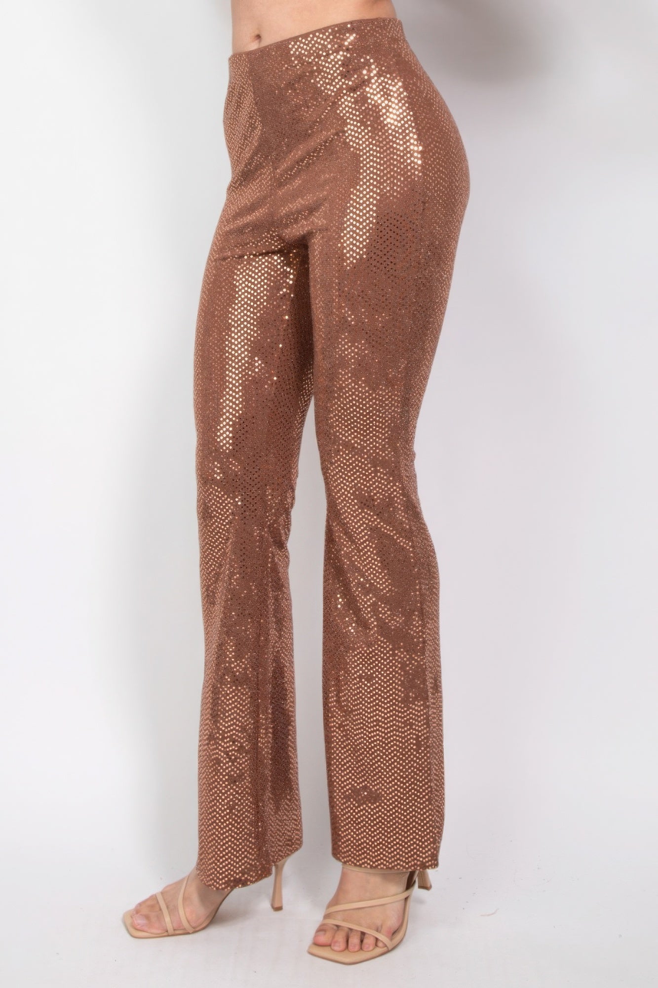 Sequined Fit & Flare Midrise Pants - ThingsWeUseAndLove 