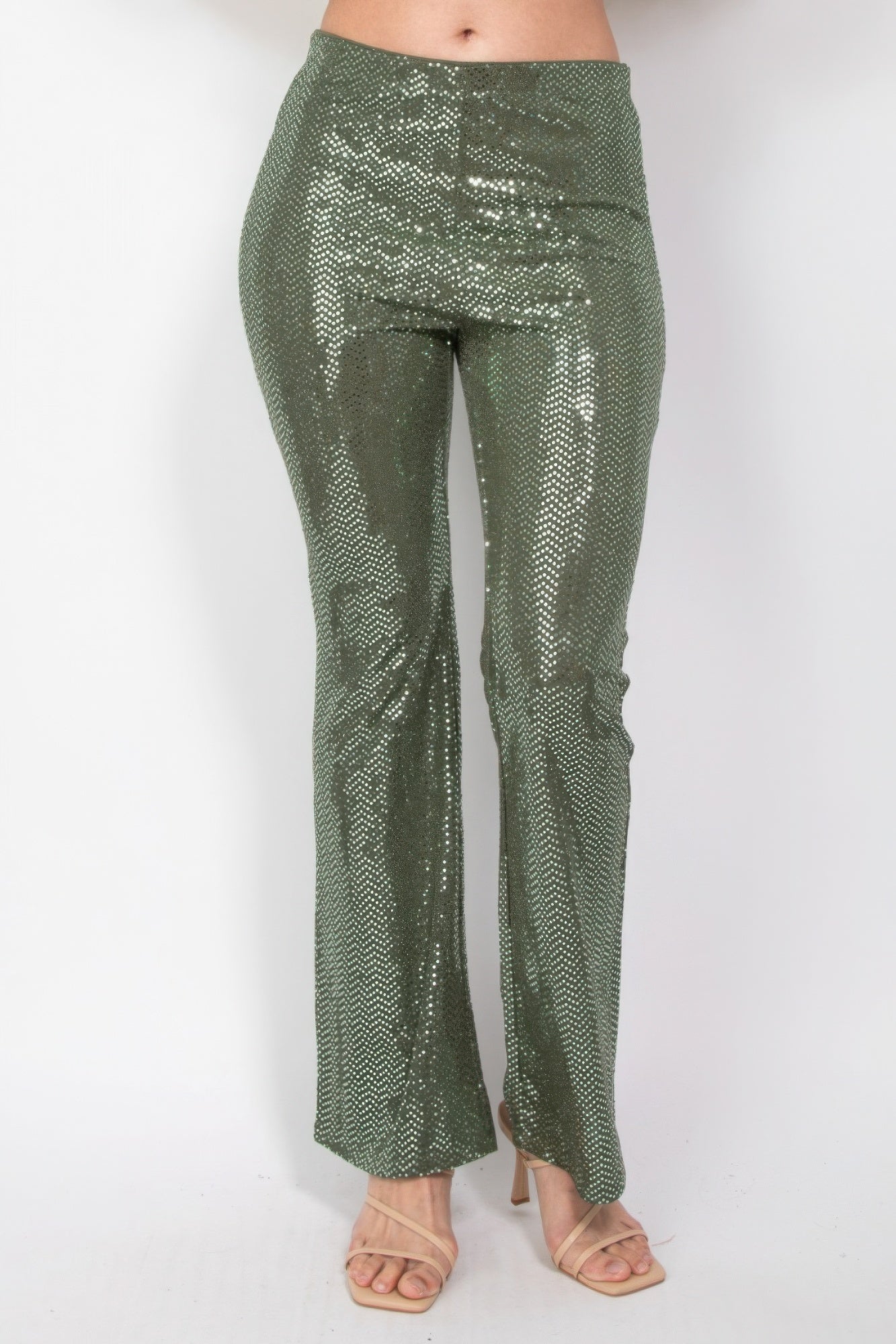 Sequined Fit & Flare Midrise Pants - ThingsWeUseAndLove 