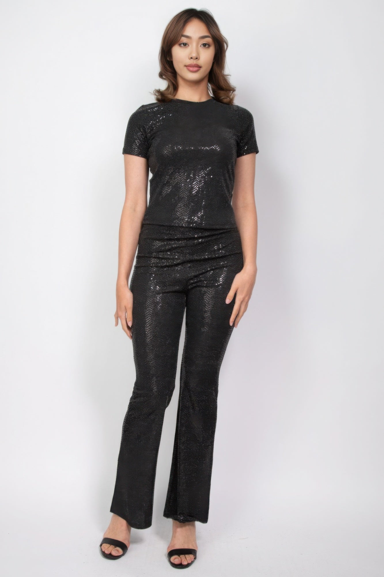 Sequined Fit & Flare Midrise Pants - ThingsWeUseAndLove 