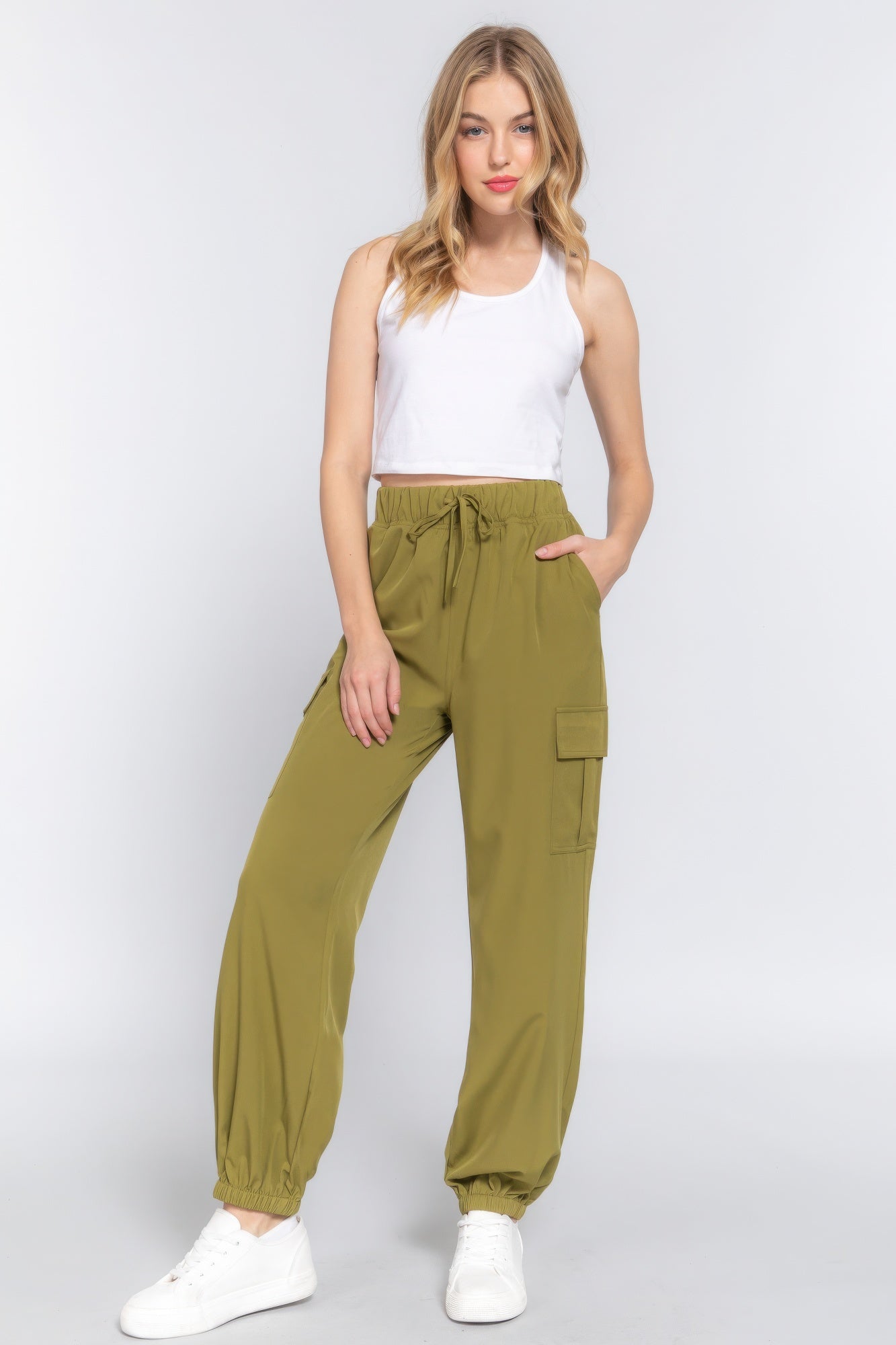 Light Weight Stretch Woven Cargo Jogger Pants - ThingsWeUseAndLove 