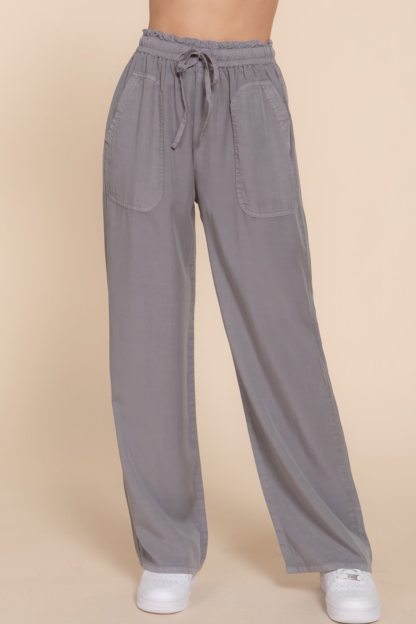 Elastic Waist Tencel Long Pants - ThingsWeUseAndLove 