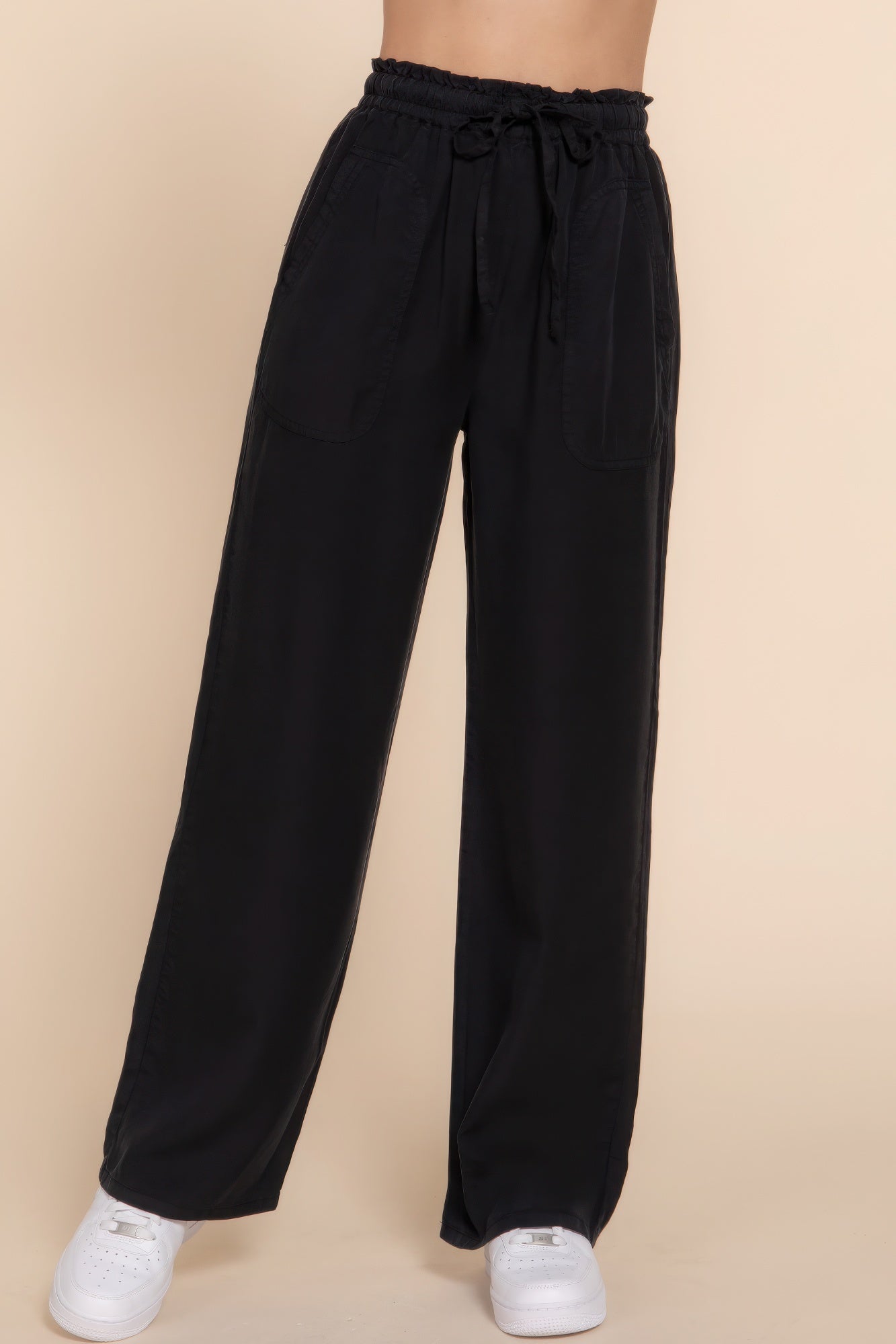 Elastic Waist Tencel Long Pants - ThingsWeUseAndLove 