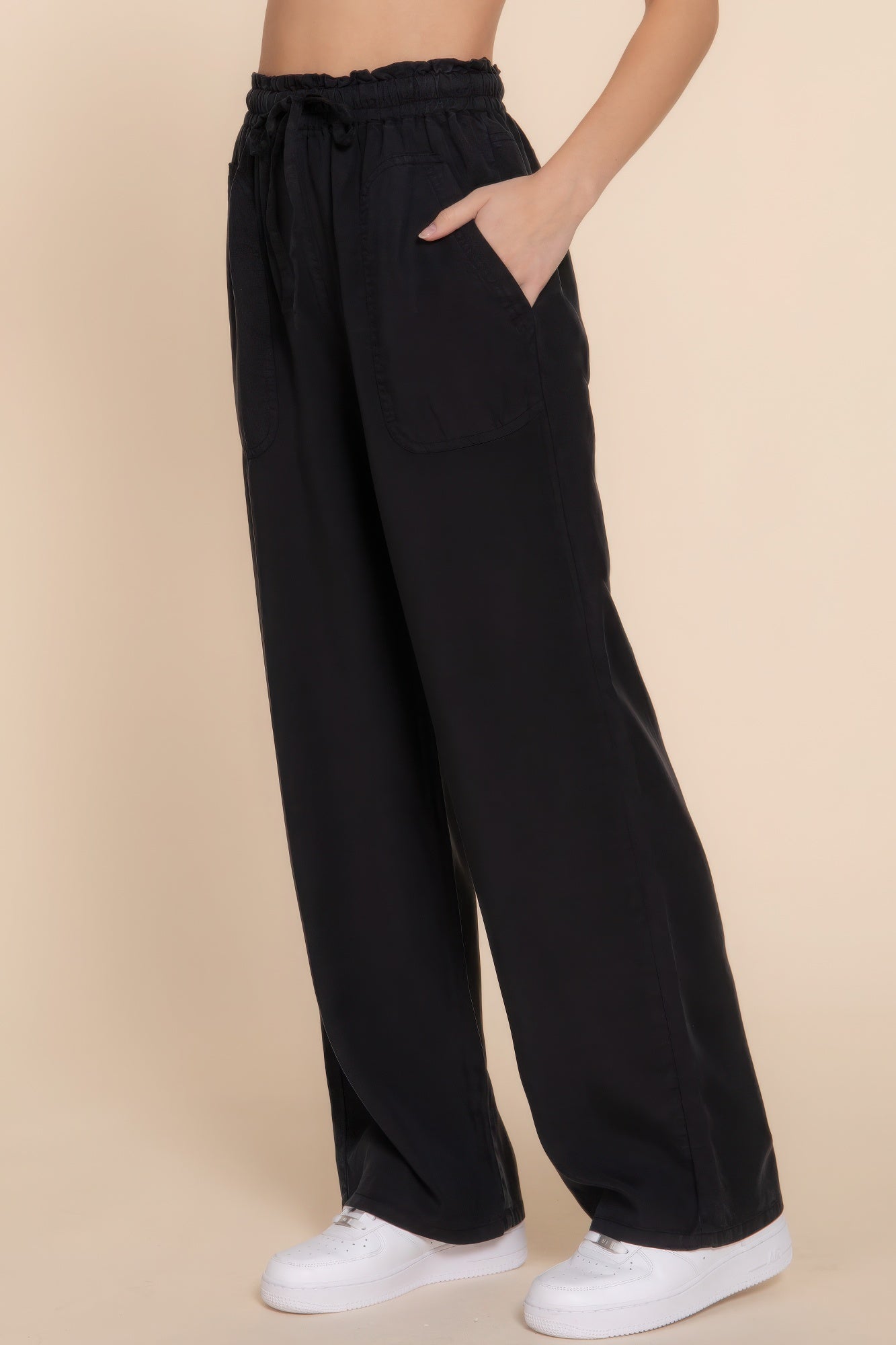 Elastic Waist Tencel Long Pants - ThingsWeUseAndLove 