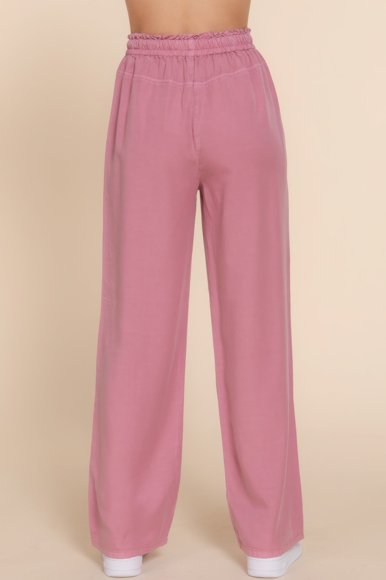 Elastic Waist Tencel Long Pants - ThingsWeUseAndLove 