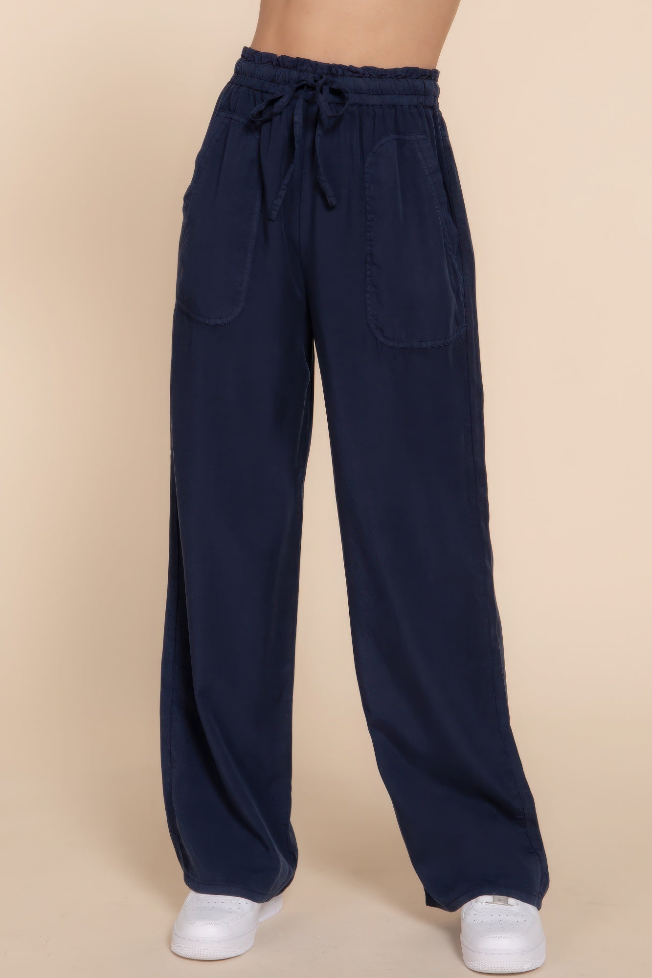 Elastic Waist Tencel Long Pants - ThingsWeUseAndLove 