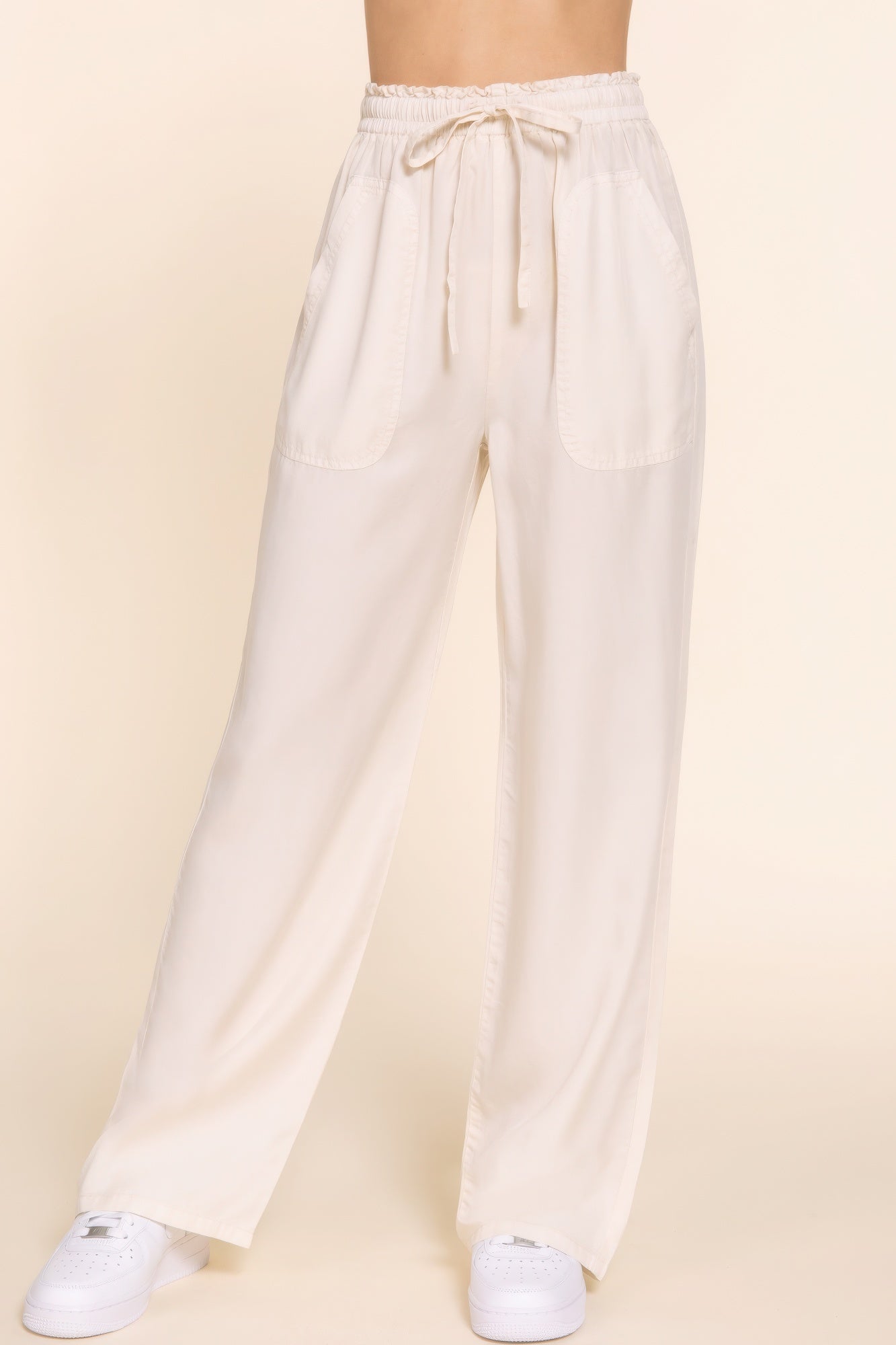 Elastic Waist Tencel Long Pants - ThingsWeUseAndLove 