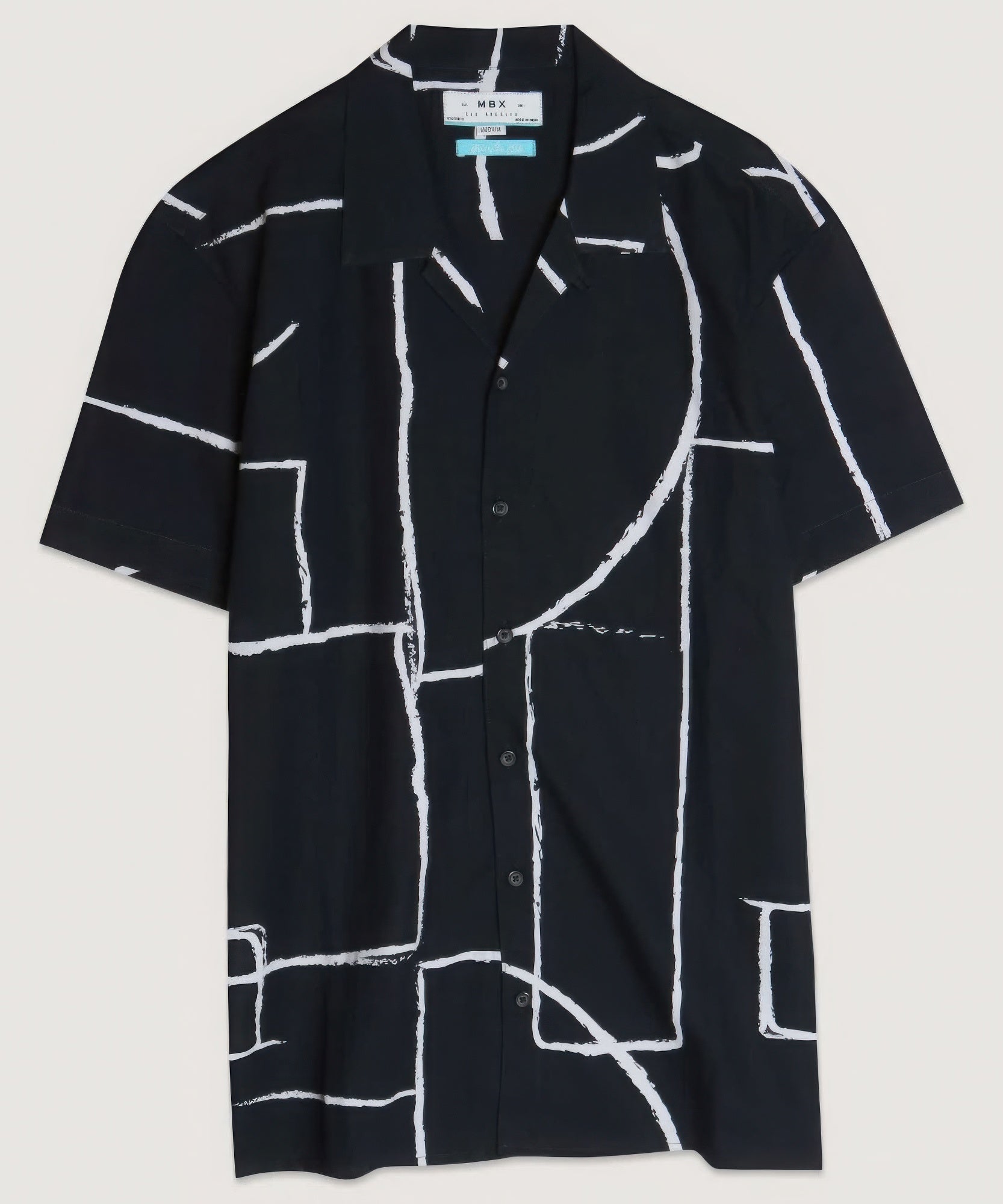 Black and White Lines Camp Shirt - ThingsWeUseAndLove 