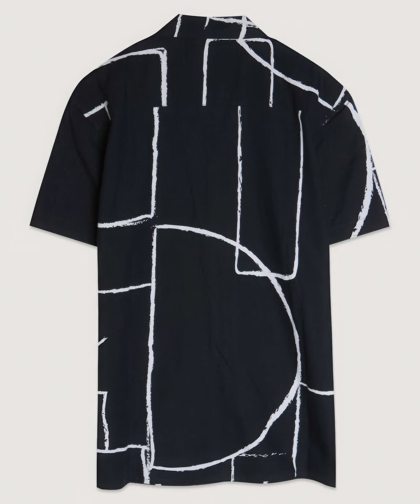 Black and White Lines Camp Shirt - ThingsWeUseAndLove 