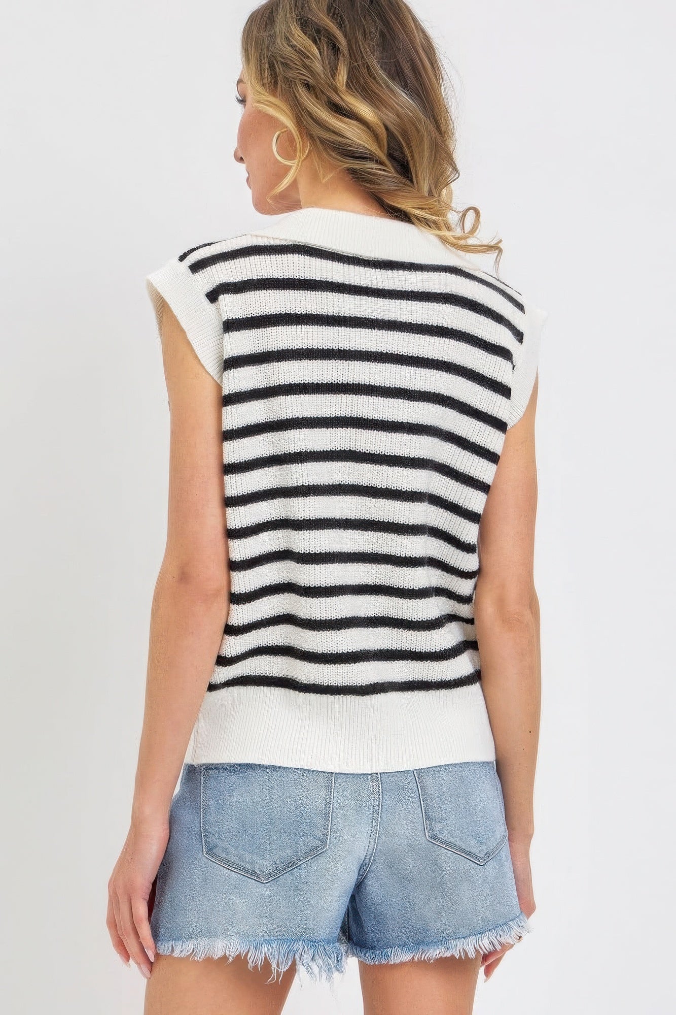 Flower Patch Stripe Knit Top - ThingsWeUseAndLove 