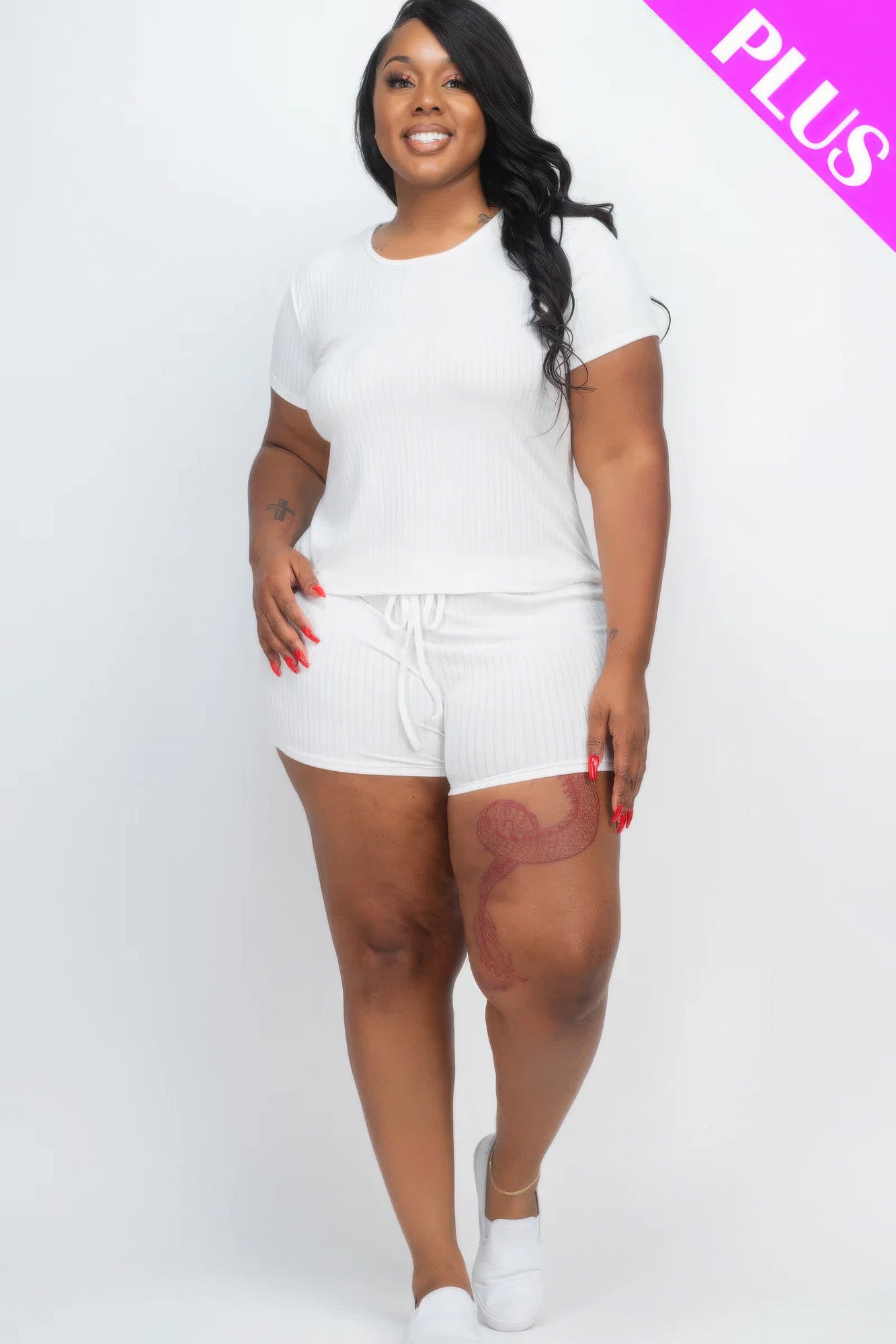 Ribbed Short Sleeve Top & Shorts Set - ThingsWeUseAndLove 