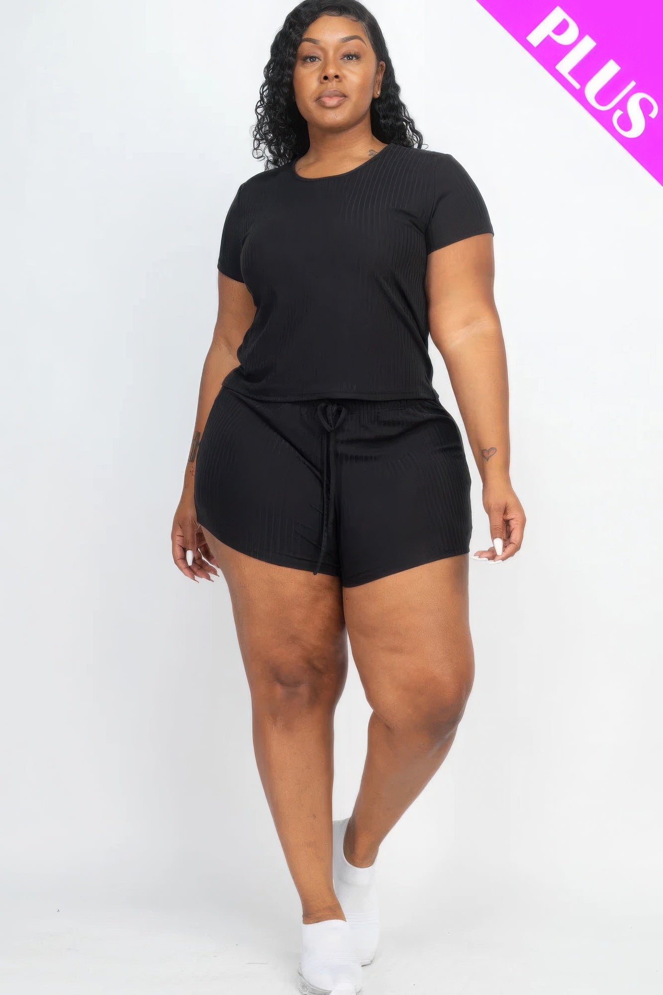 Ribbed Short Sleeve Top & Shorts Set - ThingsWeUseAndLove 