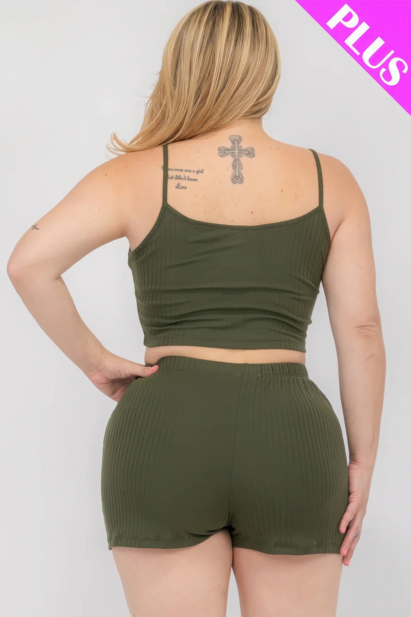 Solid Ribbed Cami Top And Shorts Set - ThingsWeUseAndLove 