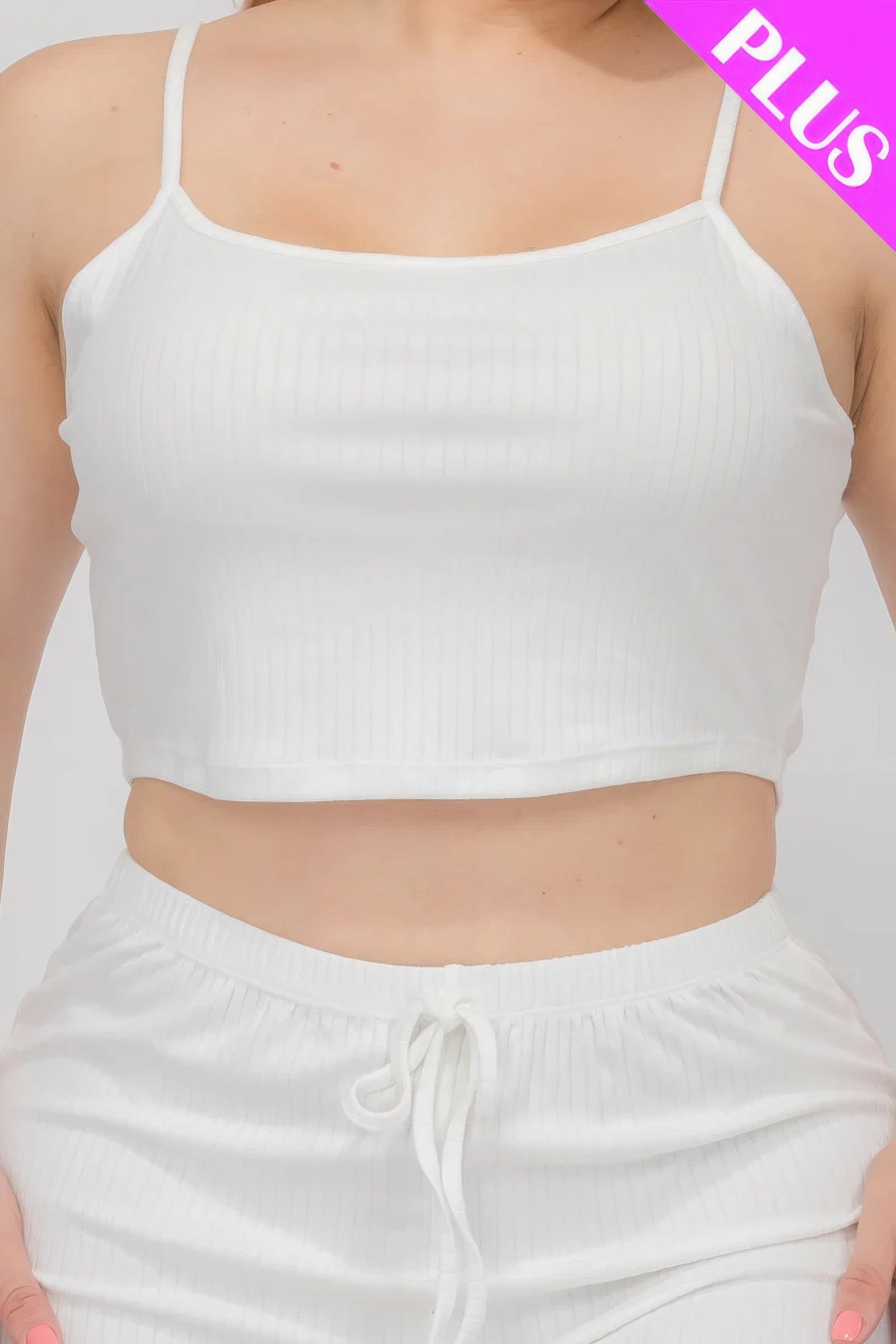 Solid Ribbed Cami Top And Shorts Set - ThingsWeUseAndLove 