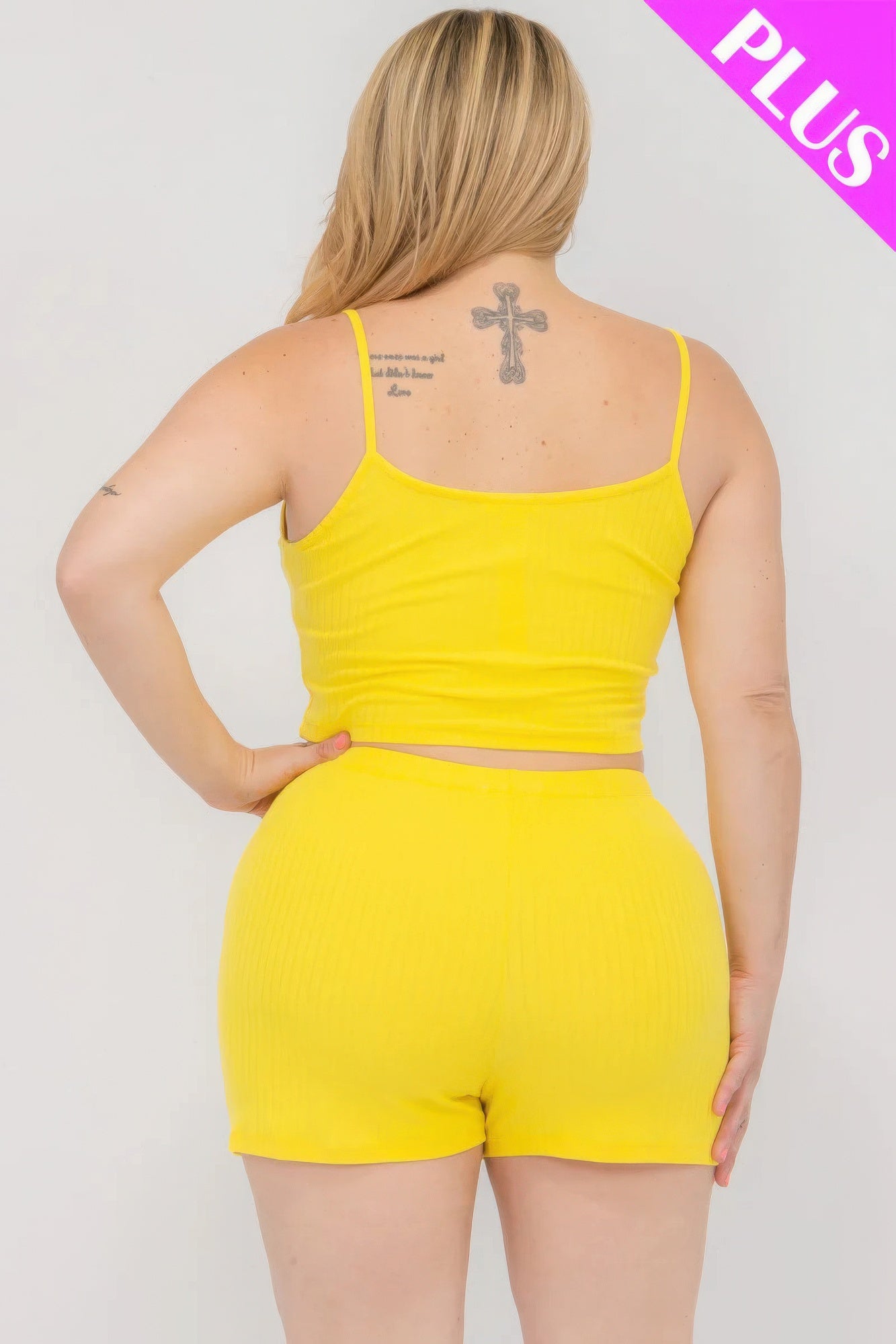 Solid Ribbed Cami Top And Shorts Set - ThingsWeUseAndLove 