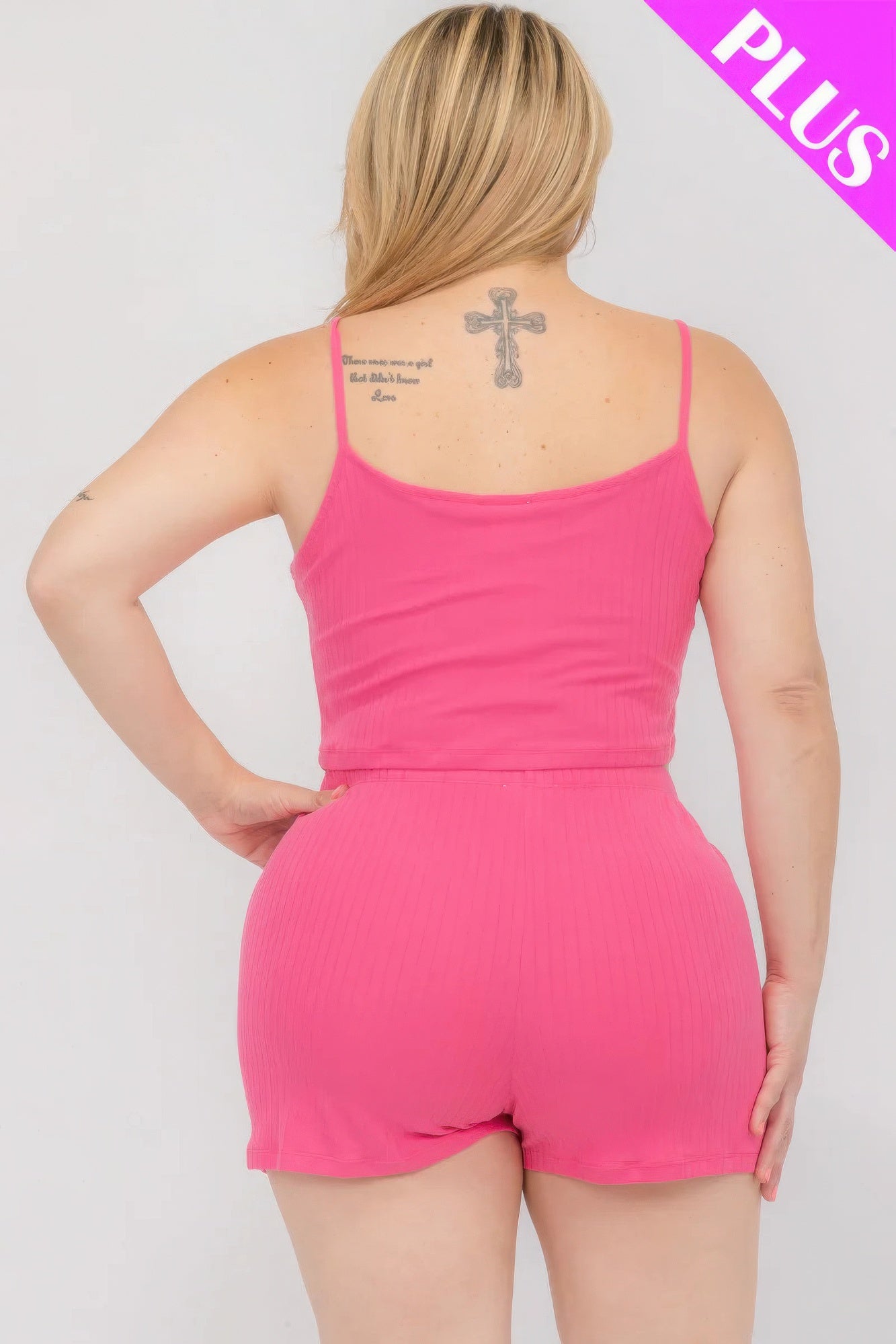 Solid Ribbed Cami Top And Shorts Set - ThingsWeUseAndLove 