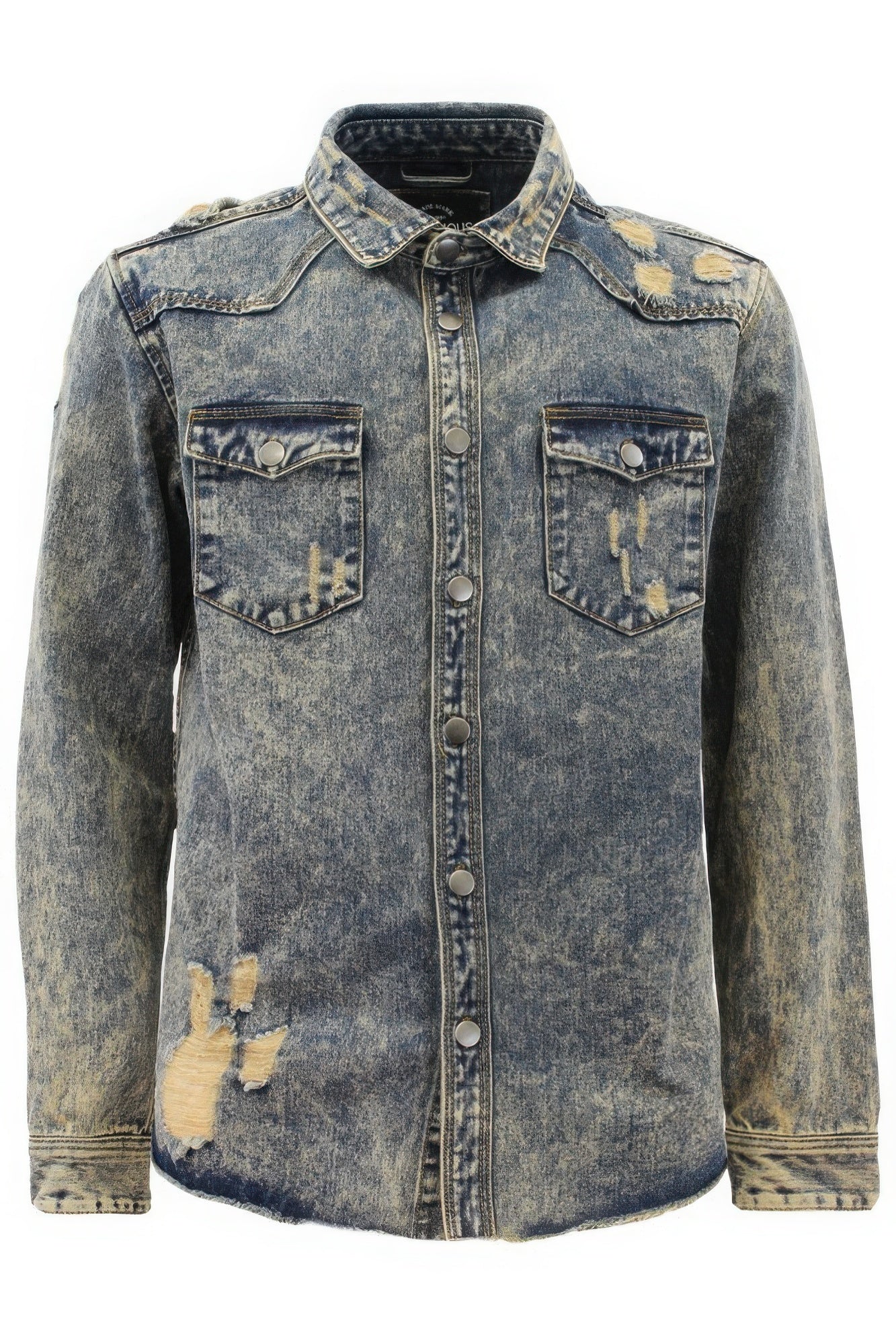 Men's Ripped Denim Overshirt