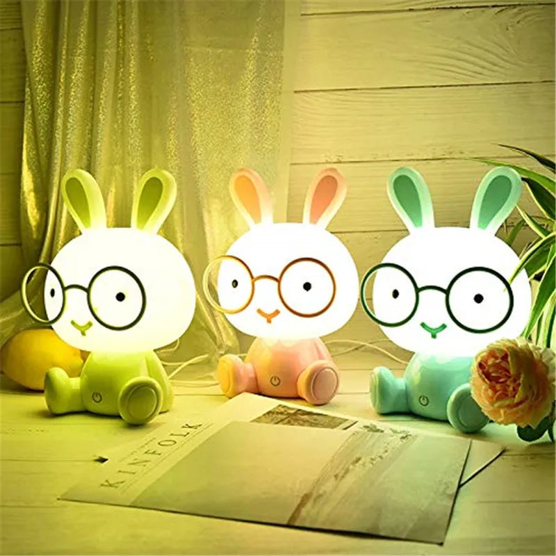 LED Night Light Touch Cartoon Bunny Table Lamp Baby Kids Room Bedside Night Light - ThingsWeUseAndLove 