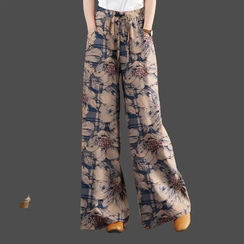 Bohemian Wide Leg Floral Pant Woman Casual Cotton Long Trousers - ThingsWeUseAndLove 