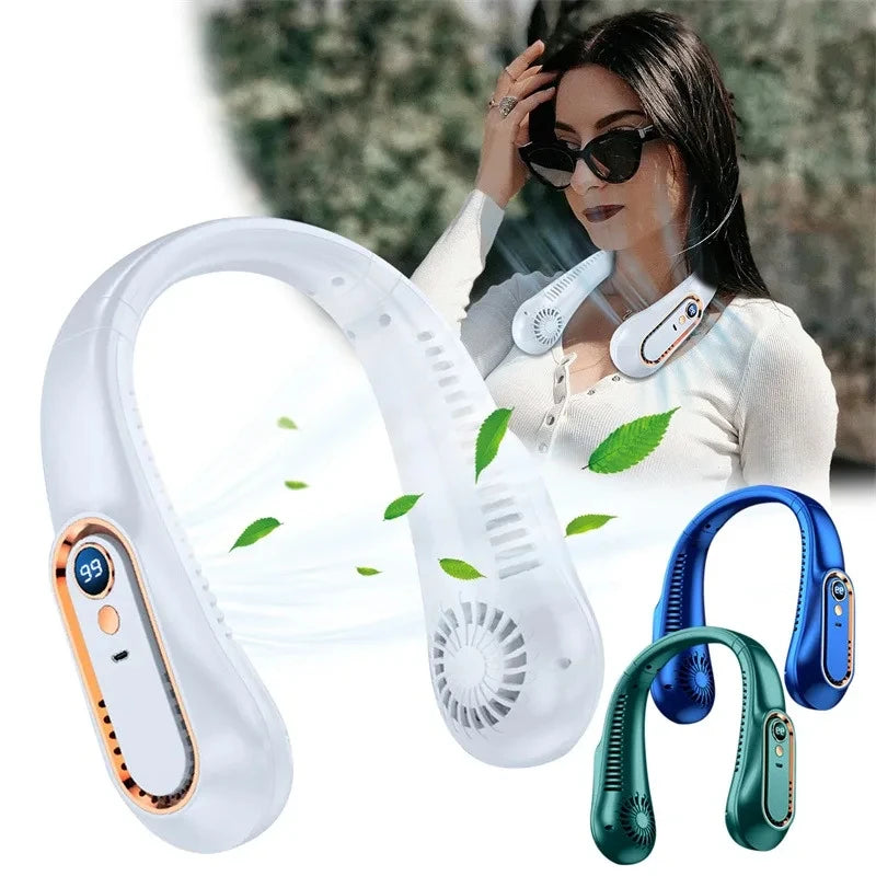 Neck Bladeless Fan Mini Ultra Long Life Portable Silent Neck Fan USB Charging - ThingsWeUseAndLove 