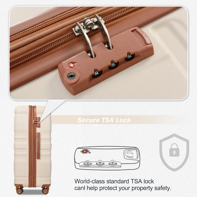 Deluxe 3-Piece Expandable Spinner Luggage Set with TSA Lock (20/24/28) Inch - ThingsWeUseAndLove 