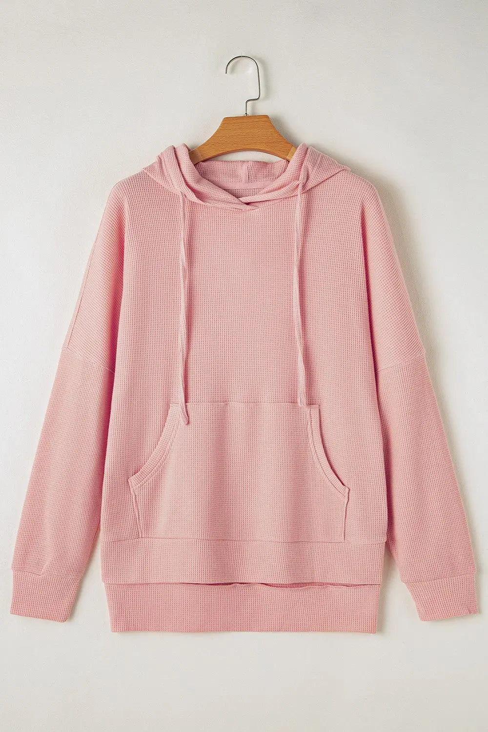 Isabella Waffle-Knit Long Sleeve Hoodie - ThingsWeUseAndLove 