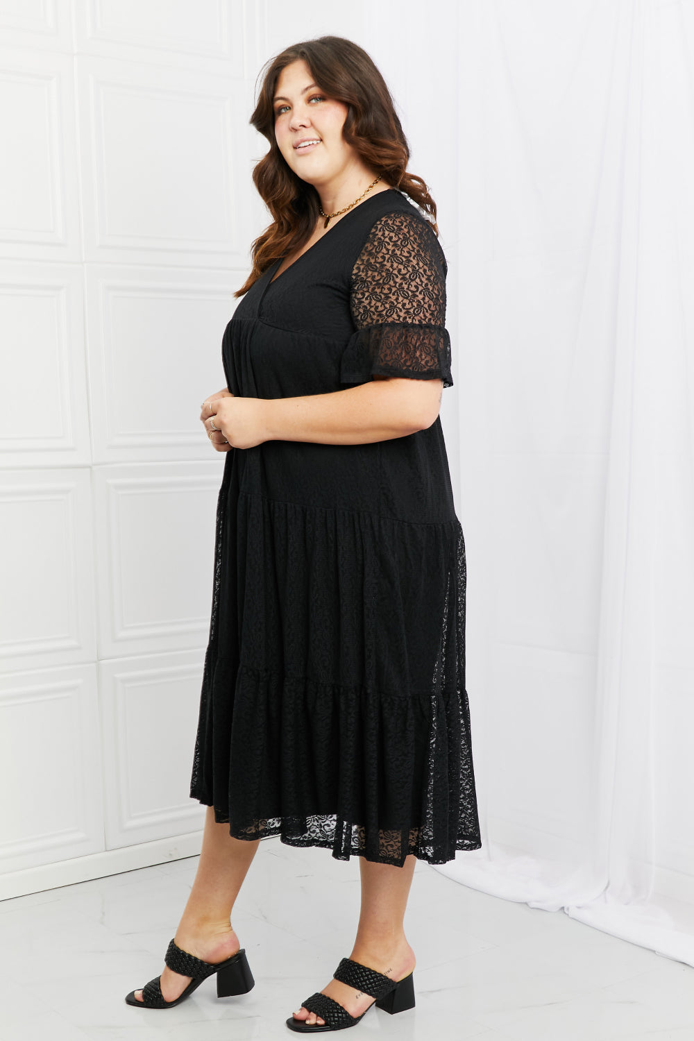 Black Lace Tiered Dress - ThingsWeUseAndLove 