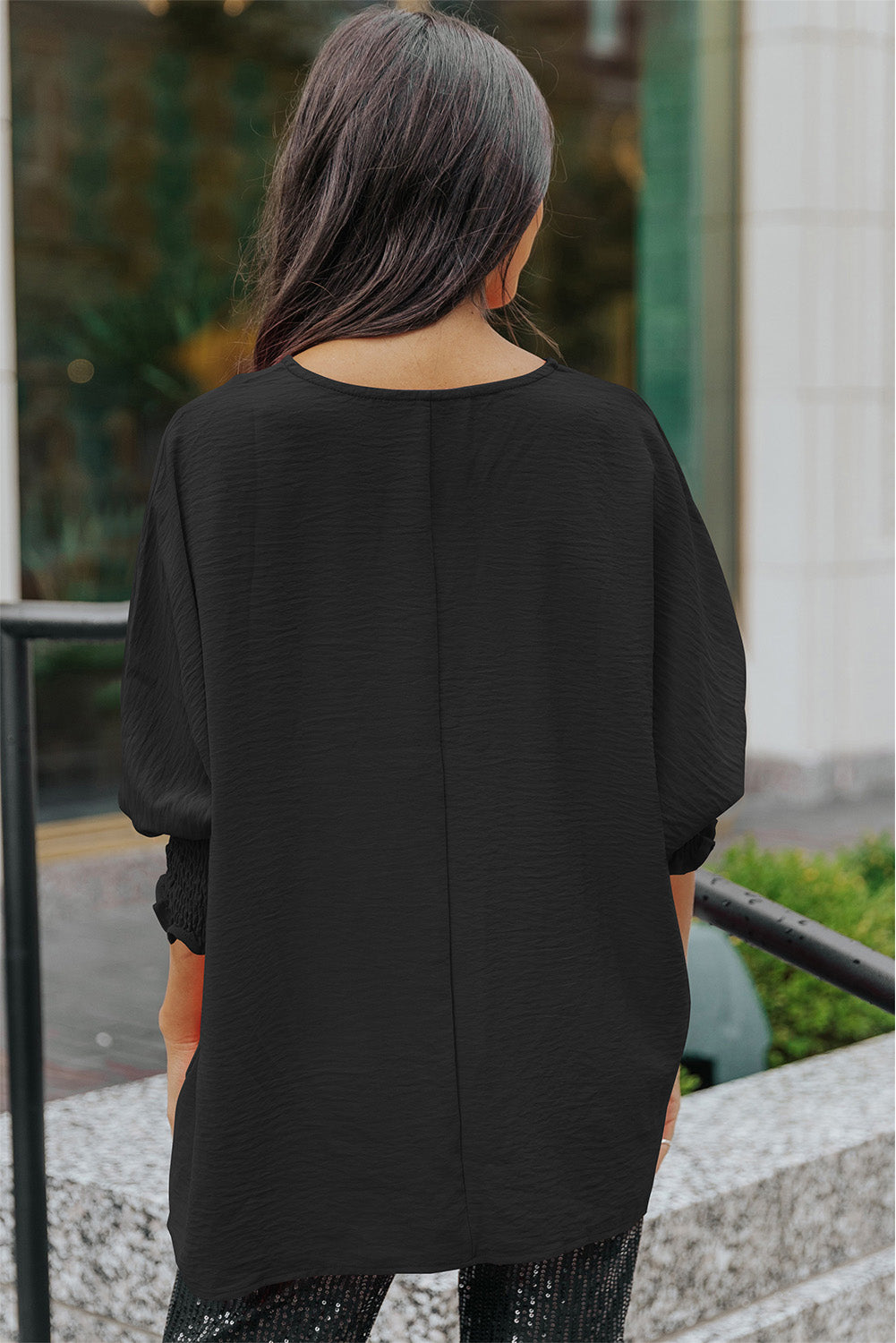 Batwing Sleeve Business Casual Blouse for Women - ThingsWeUseAndLove 