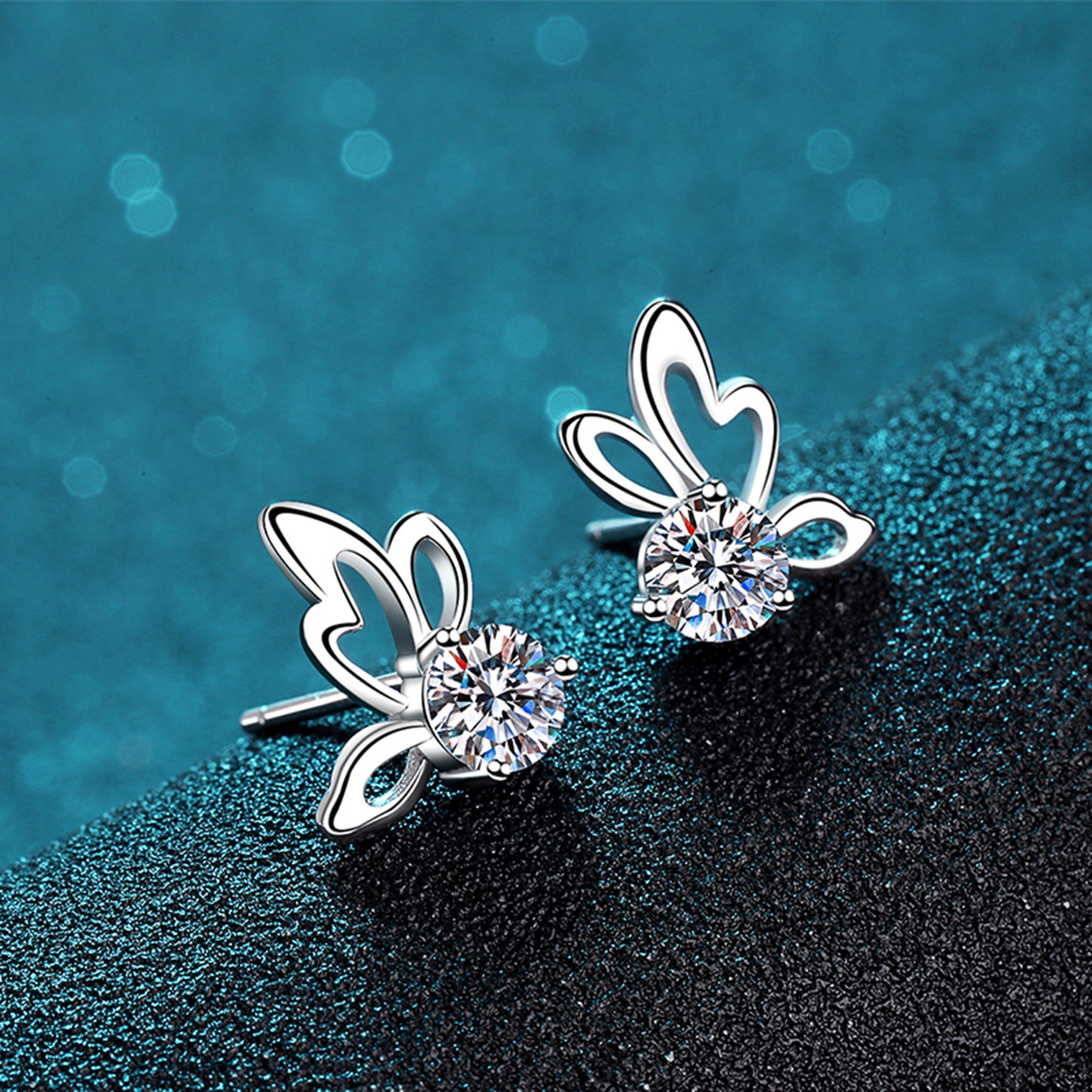 1 Carat Moissanite Butterfly Shape Earrings - ThingsWeUseAndLove 