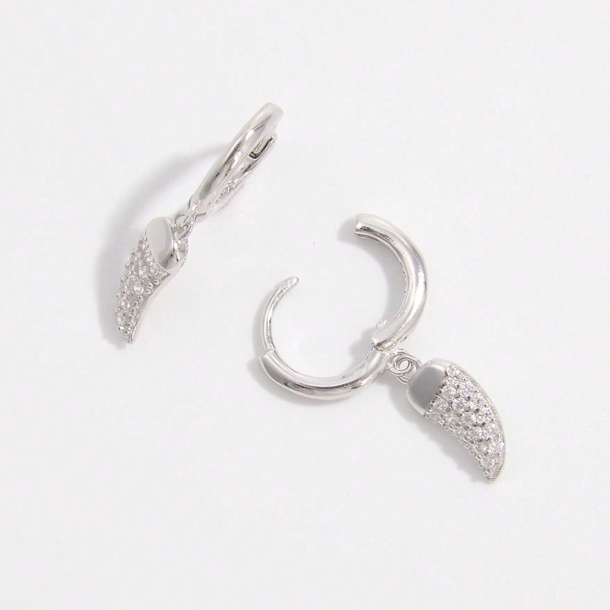 Sterling Silver Zircon Chili Shape Earrings - ThingsWeUseAndLove 