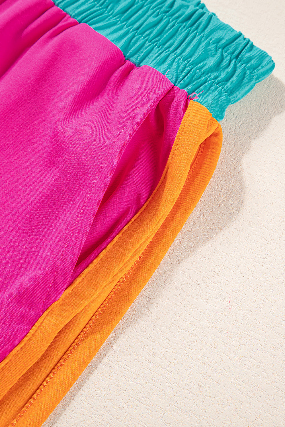 Chestnut Color Block Detail Casual Two-piece Outfit - ThingsWeUseAndLove 