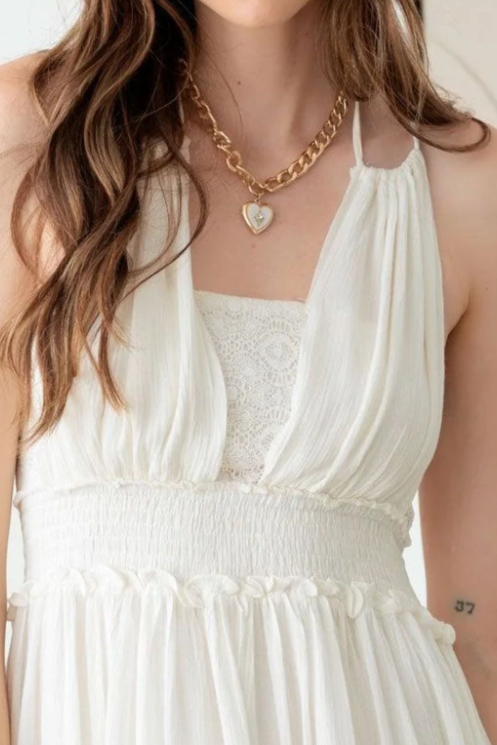 Lace Open Back Ruffle Tiered Dress - ThingsWeUseAndLove 