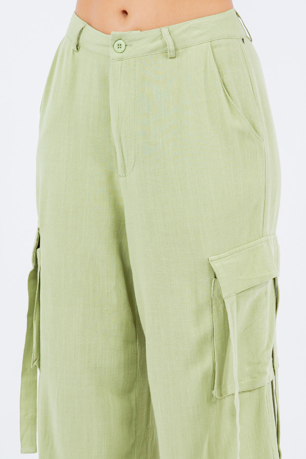 Camy Linen Wide Leg Cargo Pants - ThingsWeUseAndLove 