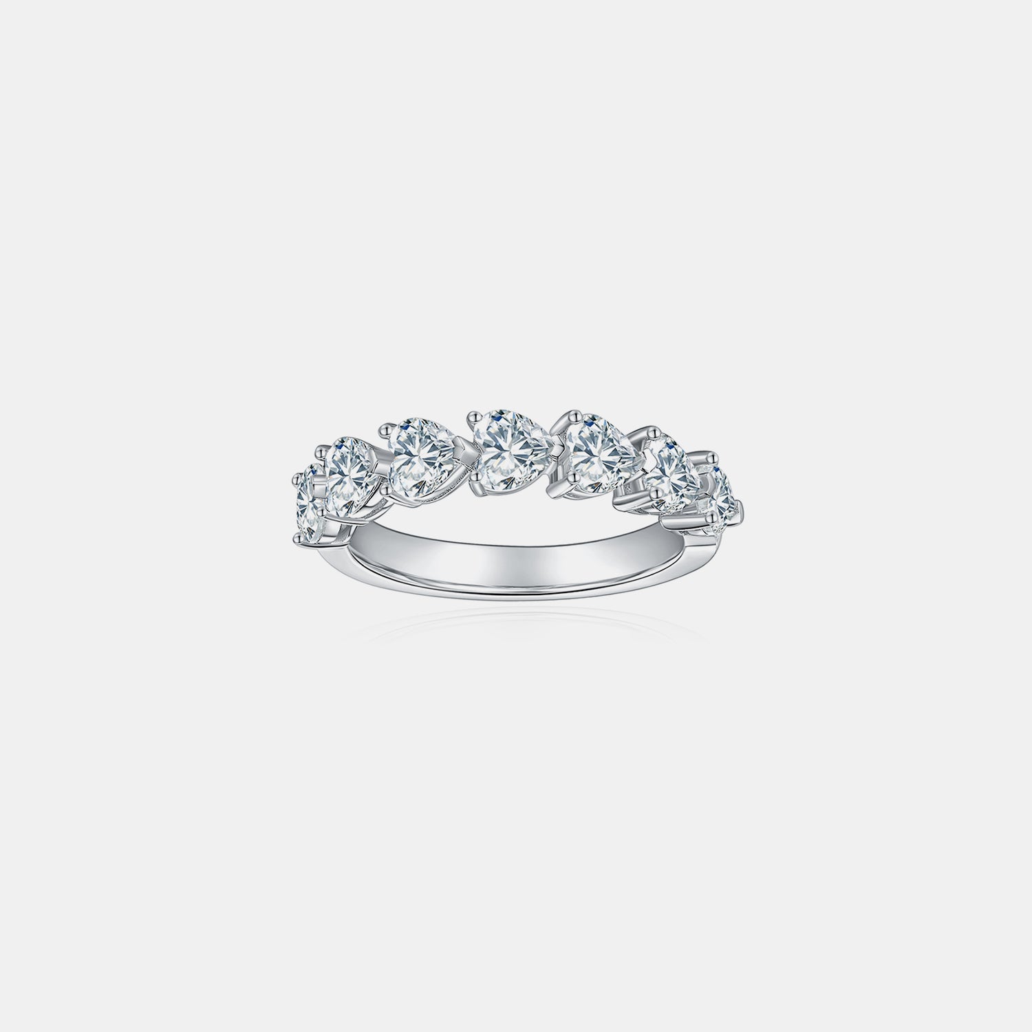 2.1 Carat 925 Sterling Silver Moissanite Heart Ring - ThingsWeUseAndLove 