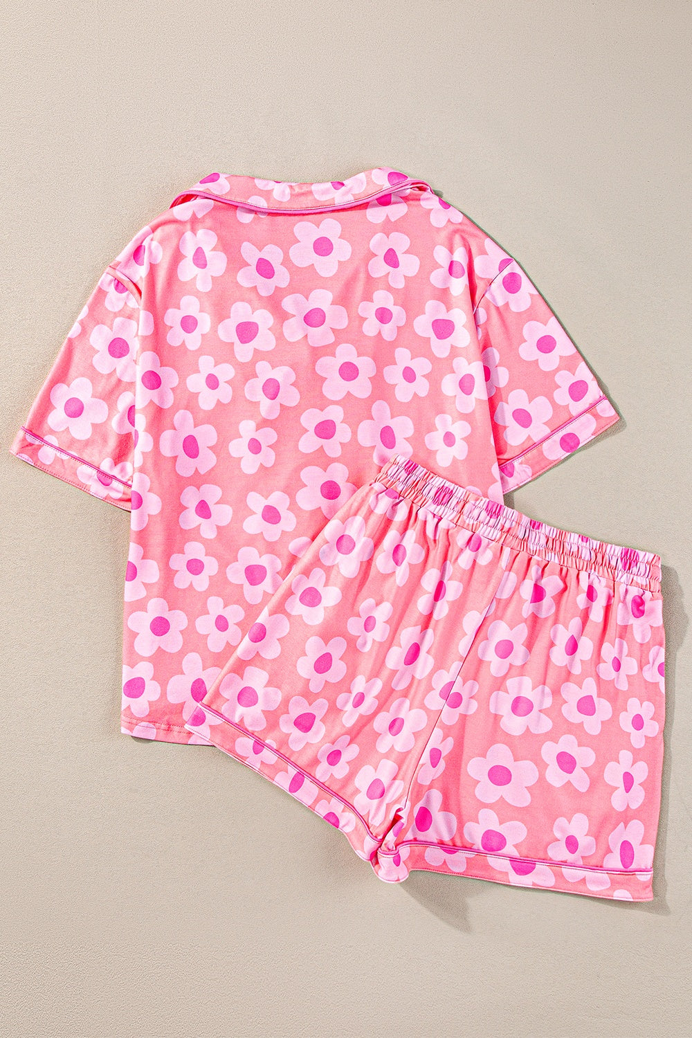 Pocketed Flower Half Sleeve Top and Shorts Lounge Set - ThingsWeUseAndLove 