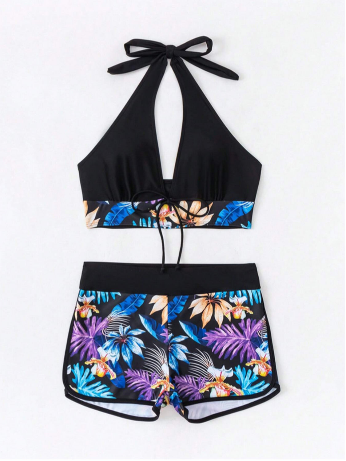 Printed Halter Neck Two-Piece Swim Set - ThingsWeUseAndLove 