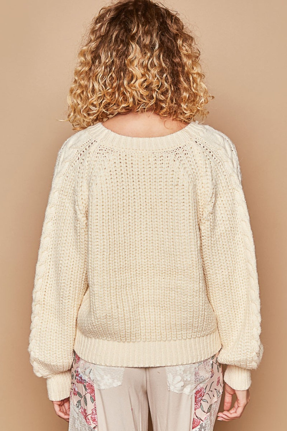 Cable Knit Cutout Long Sleeve Sweater - ThingsWeUseAndLove 