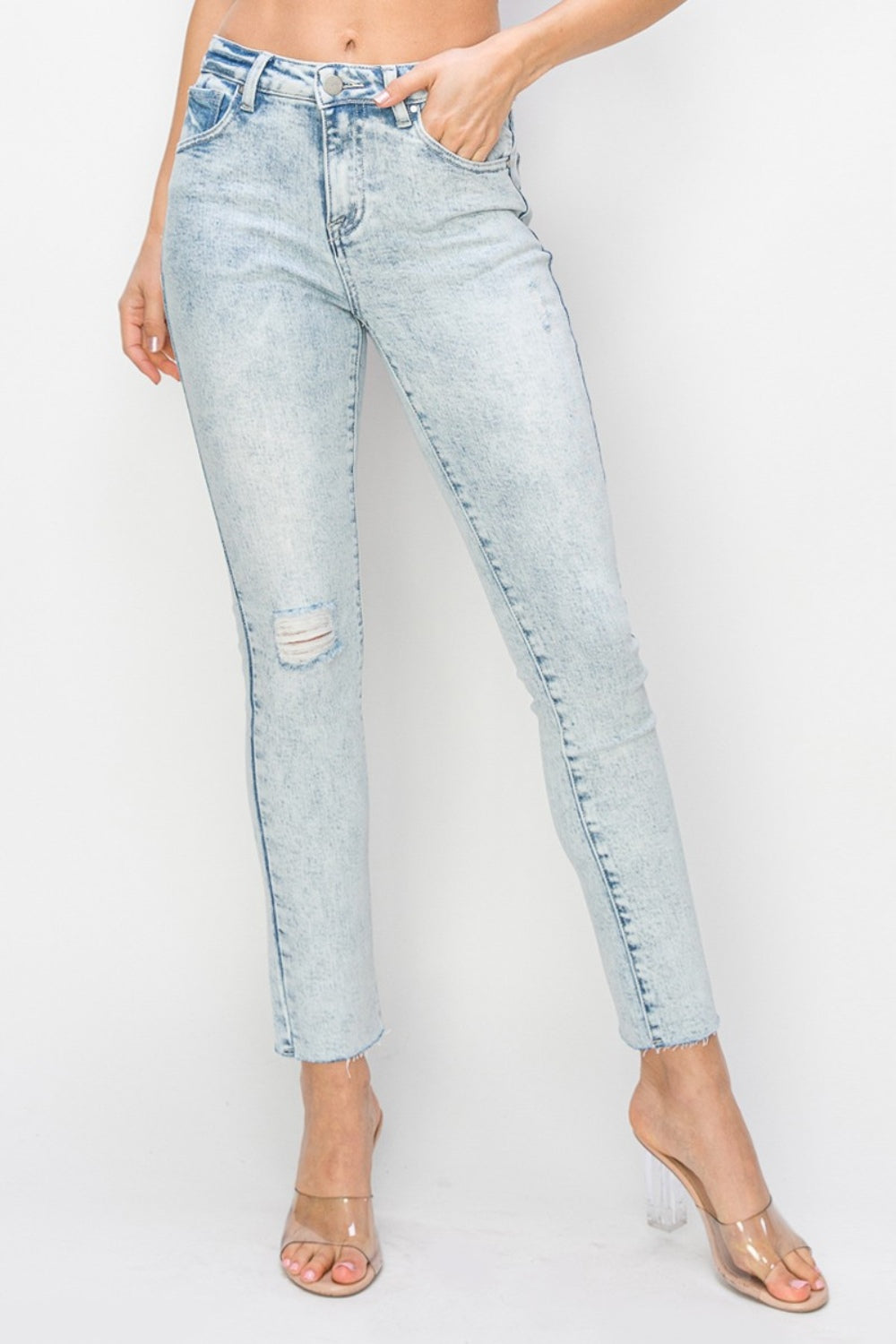 High Rise Distressed Skinny Jeans - ThingsWeUseAndLove 