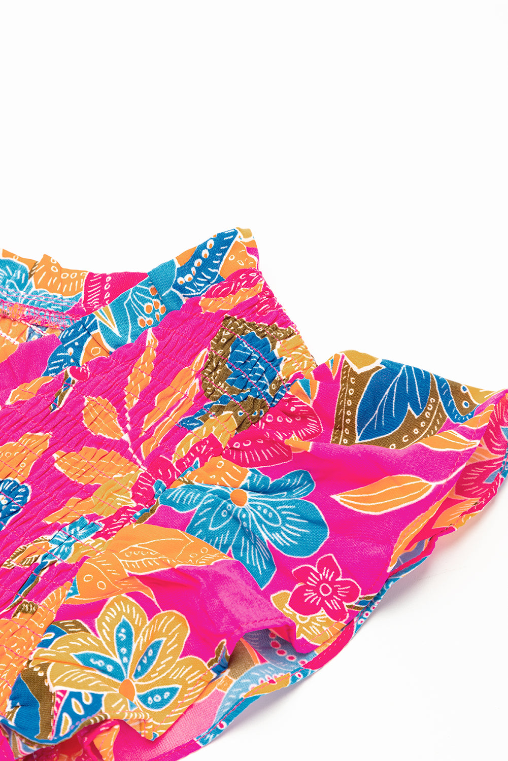 Rose Red Boho Floral V Neck Ruffle Tiered Long Dress - ThingsWeUseAndLove 