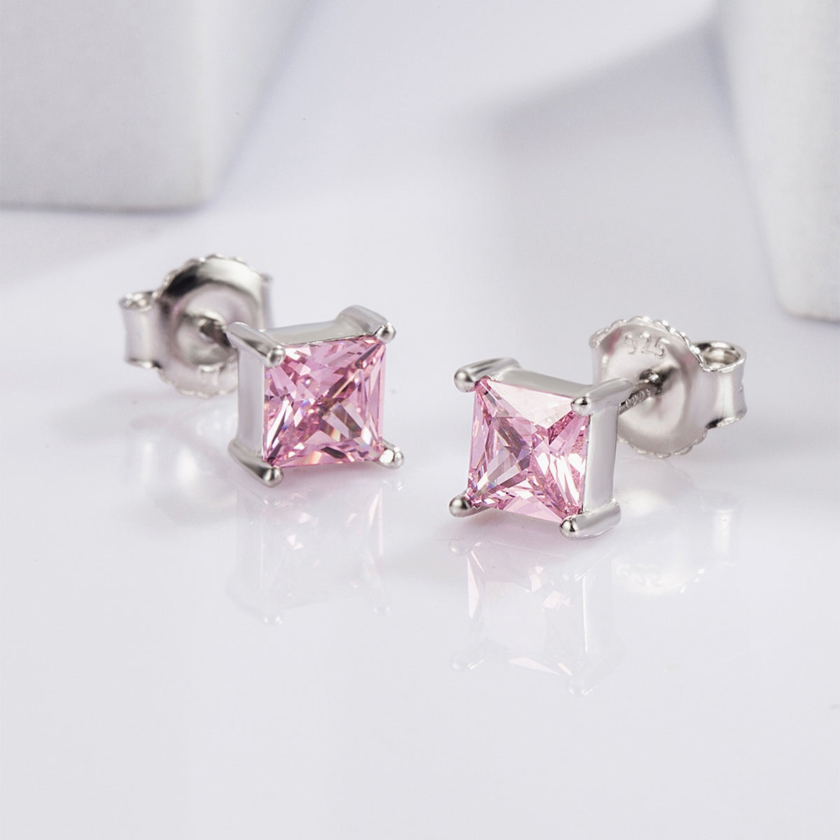 925 Sterling Silver Square Zircon Earrings - ThingsWeUseAndLove 