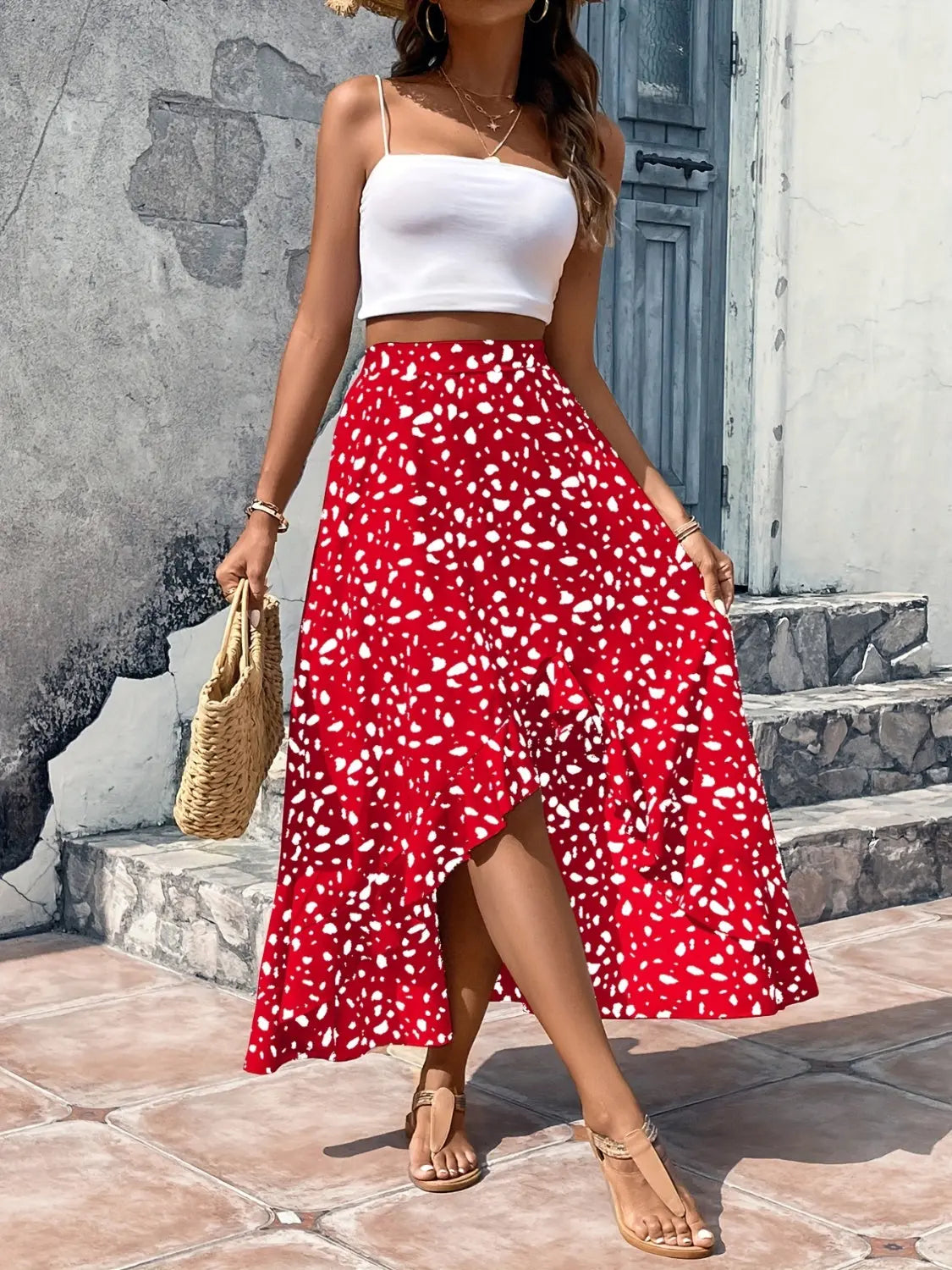 High-Low Printed Skirt - ThingsWeUseAndLove 